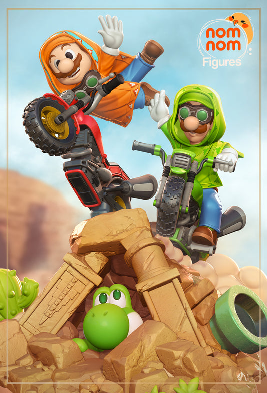 Mario/Luigi/Yoshi - Unassembled and Unpainted Garage Kit - Model Designed by NomNom Figures