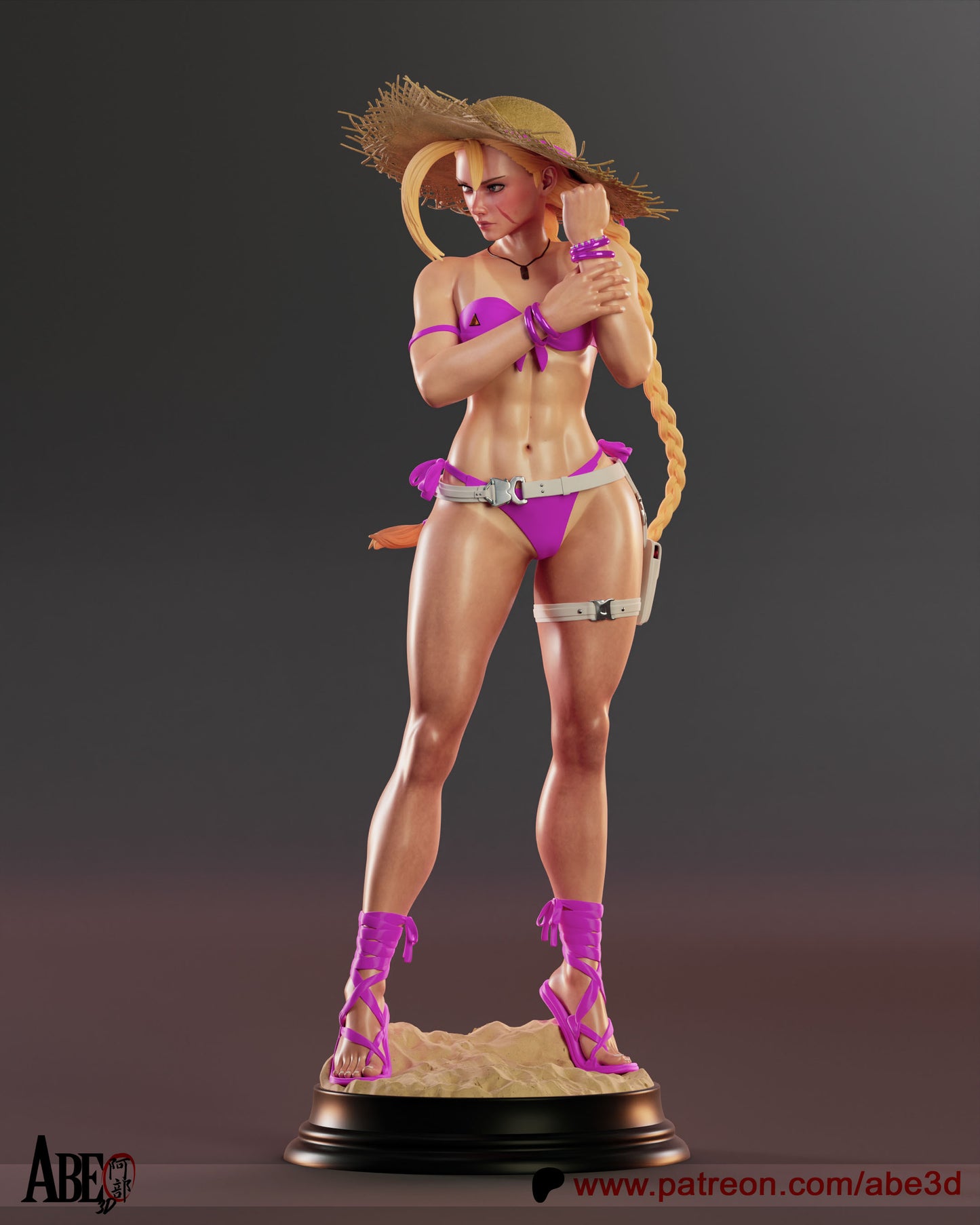 SF6 Cammy CST4 Outfit - (Hat can come on and off) Unassembled and Unpainted Garage Kit - Model Designed by Abe3D