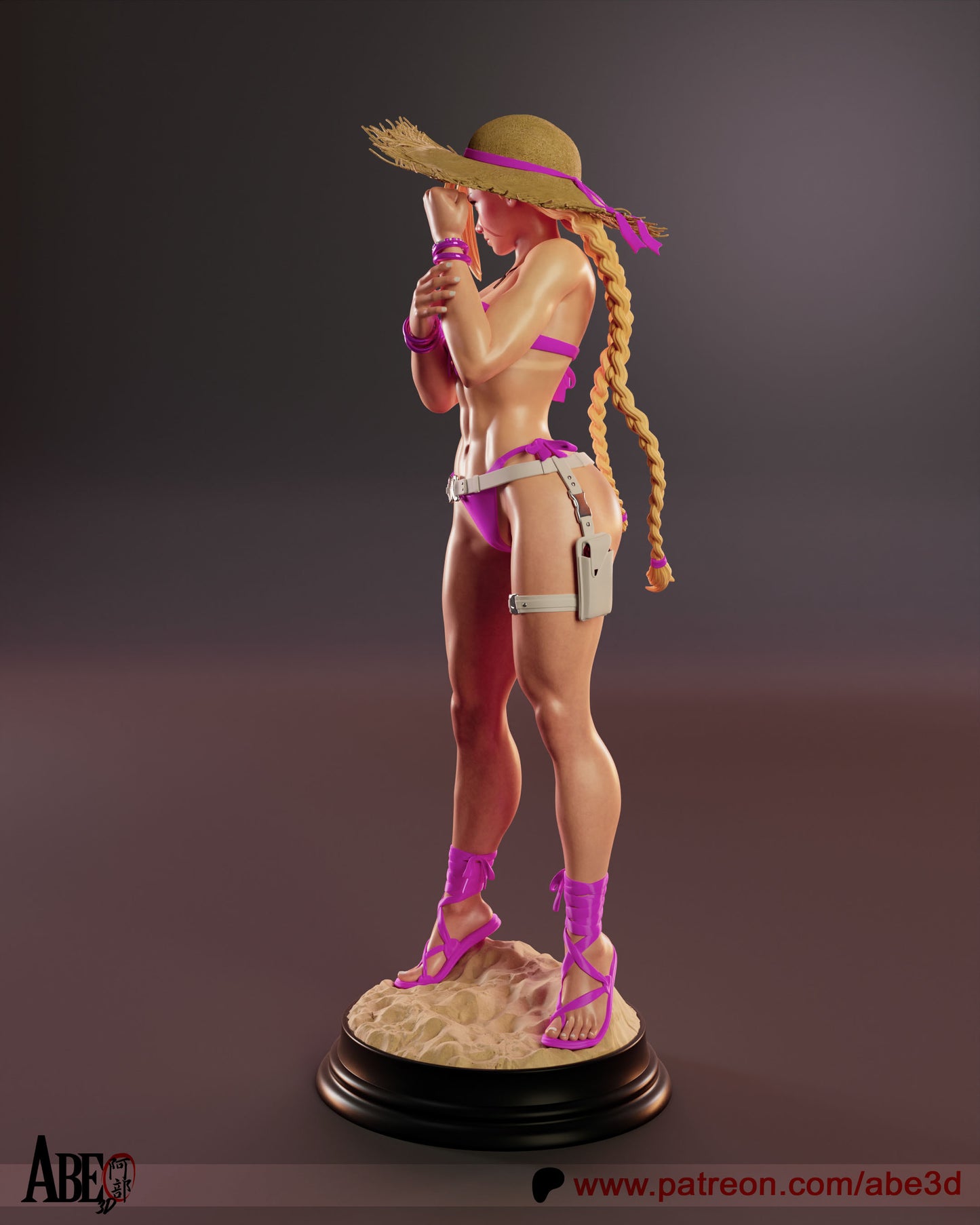 SF6 Cammy CST4 Outfit - (Hat can come on and off) Unassembled and Unpainted Garage Kit - Model Designed by Abe3D