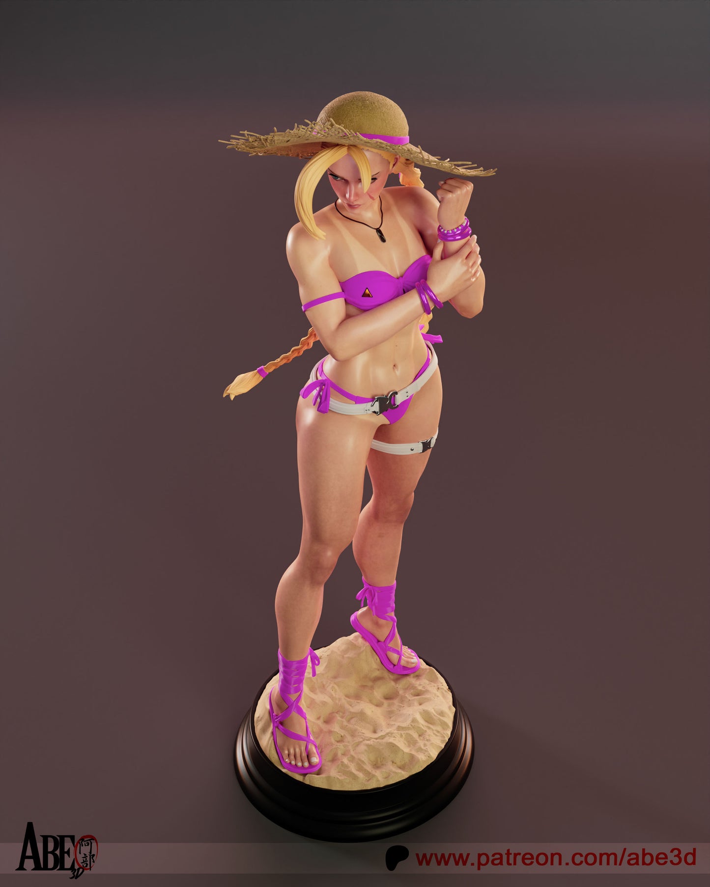 SF6 Cammy CST4 Outfit - (Hat can come on and off) Unassembled and Unpainted Garage Kit - Model Designed by Abe3D