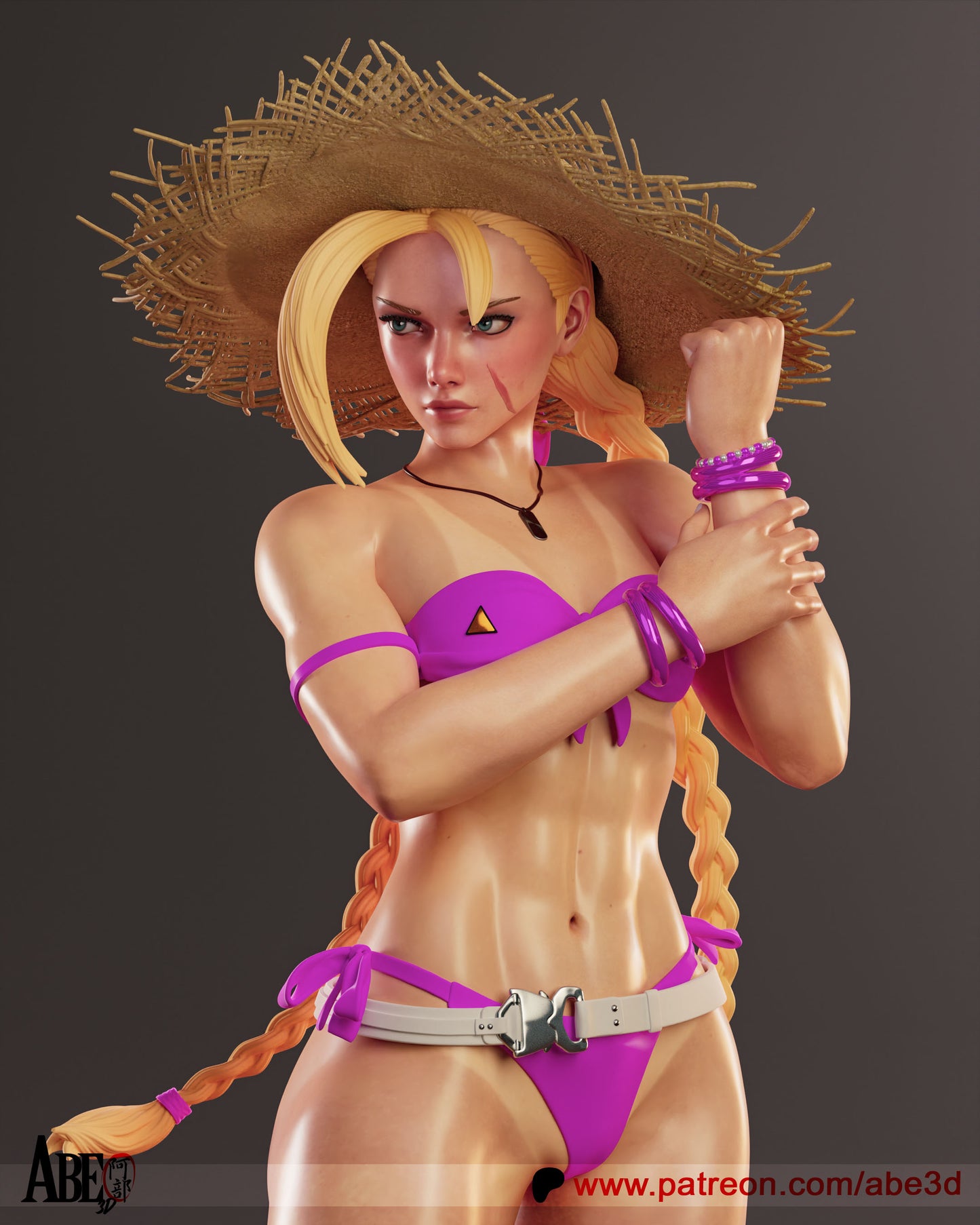 SF6 Cammy CST4 Outfit - (Hat can come on and off) Unassembled and Unpainted Garage Kit - Model Designed by Abe3D