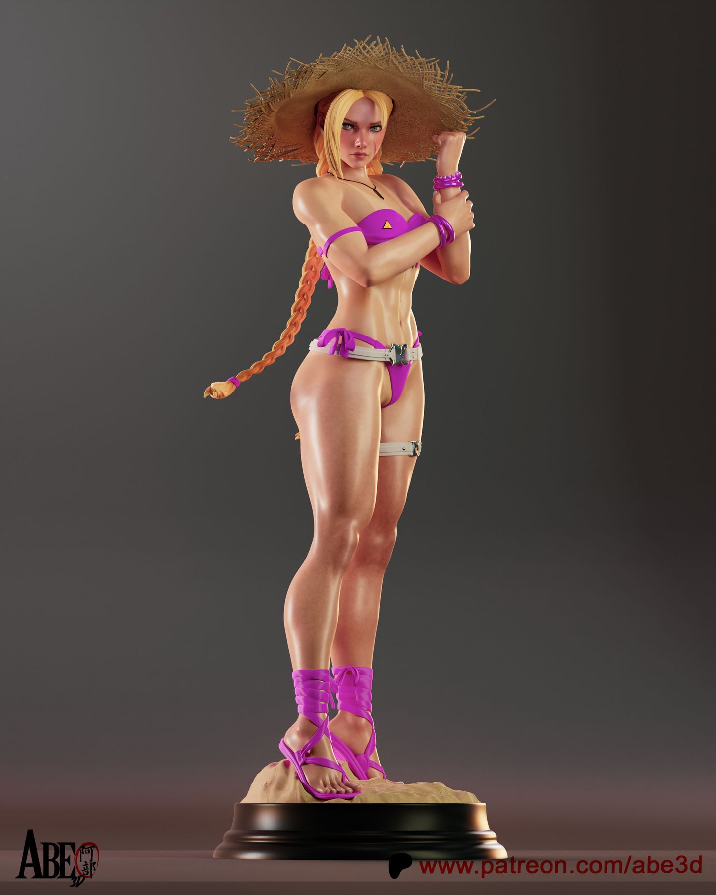 SF6 Cammy CST4 Outfit - (Hat can come on and off) Unassembled and Unpainted Garage Kit - Model Designed by Abe3D
