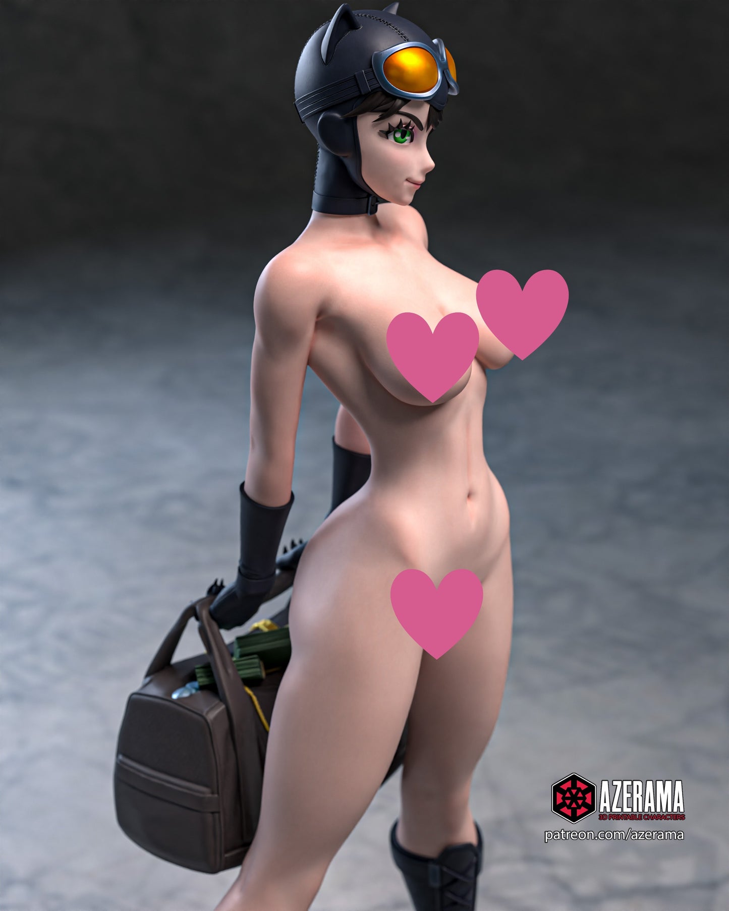 Anime Catwoman NSFW - Unassembled and Unpainted Garage Kit - Model Designed by Azerama