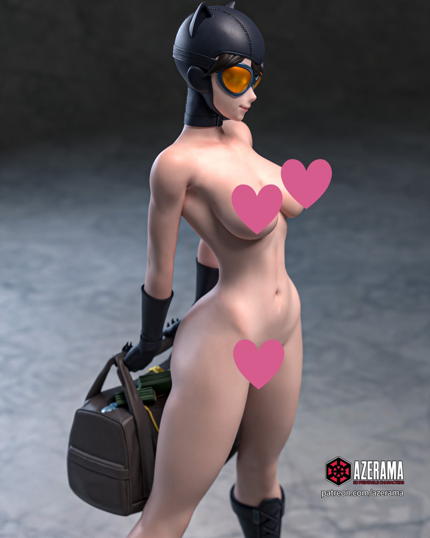 Anime Catwoman NSFW - Unassembled and Unpainted Garage Kit - Model Designed by Azerama