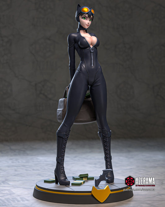 Anime Catwoman - Unassembled and Unpainted Garage Kit - Model Designed by Azerama