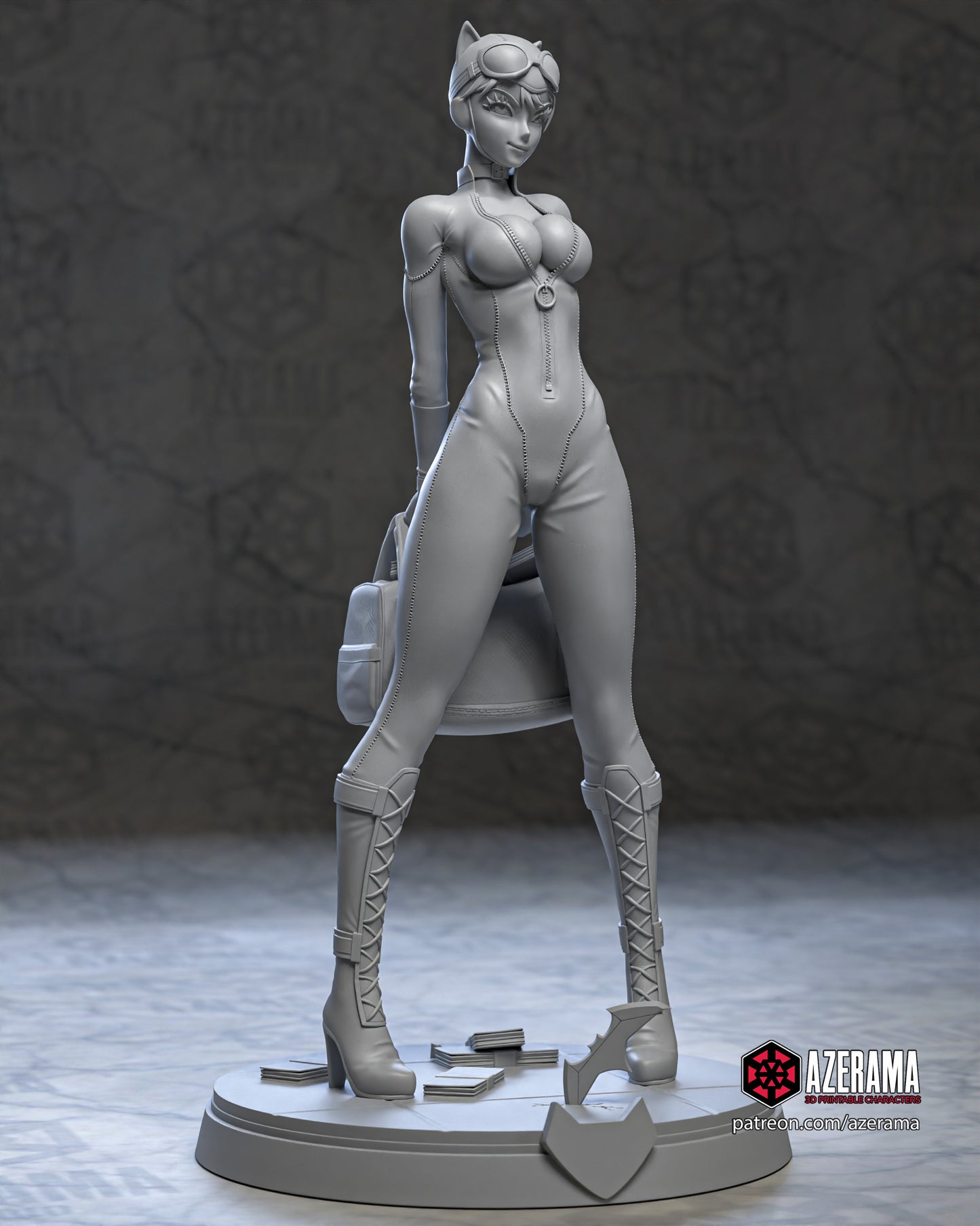 Anime Catwoman - Unassembled and Unpainted Garage Kit - Model Designed by Azerama