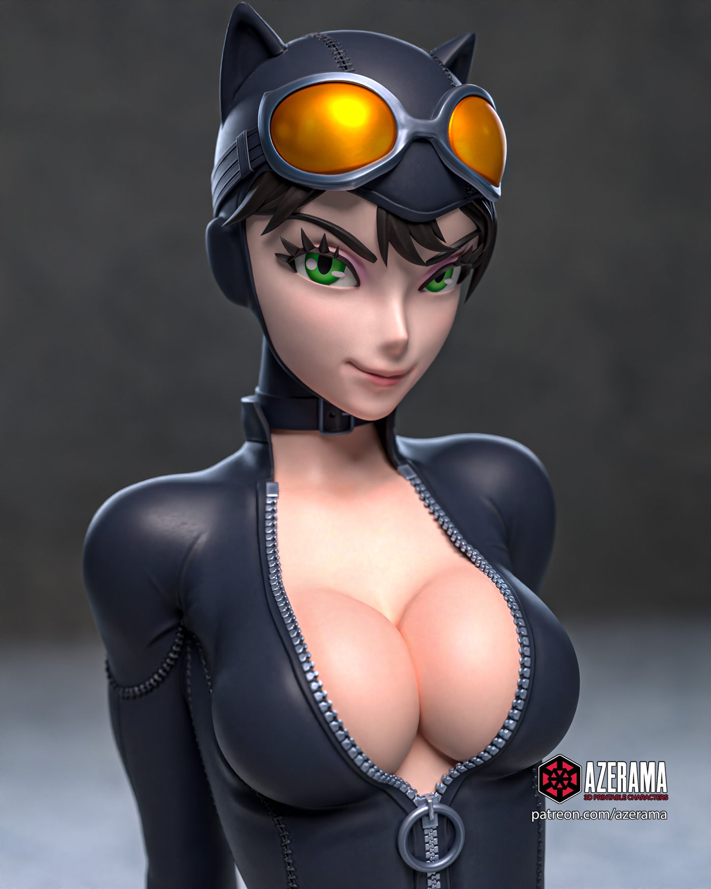 Anime Catwoman - Unassembled and Unpainted Garage Kit - Model Designed by Azerama