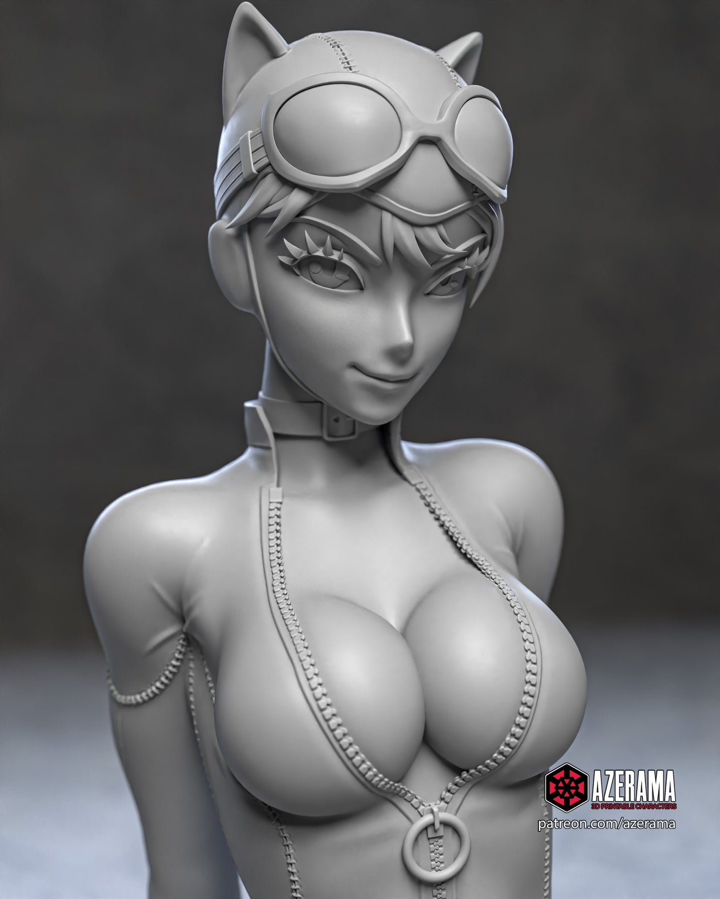 Anime Catwoman - Unassembled and Unpainted Garage Kit - Model Designed by Azerama