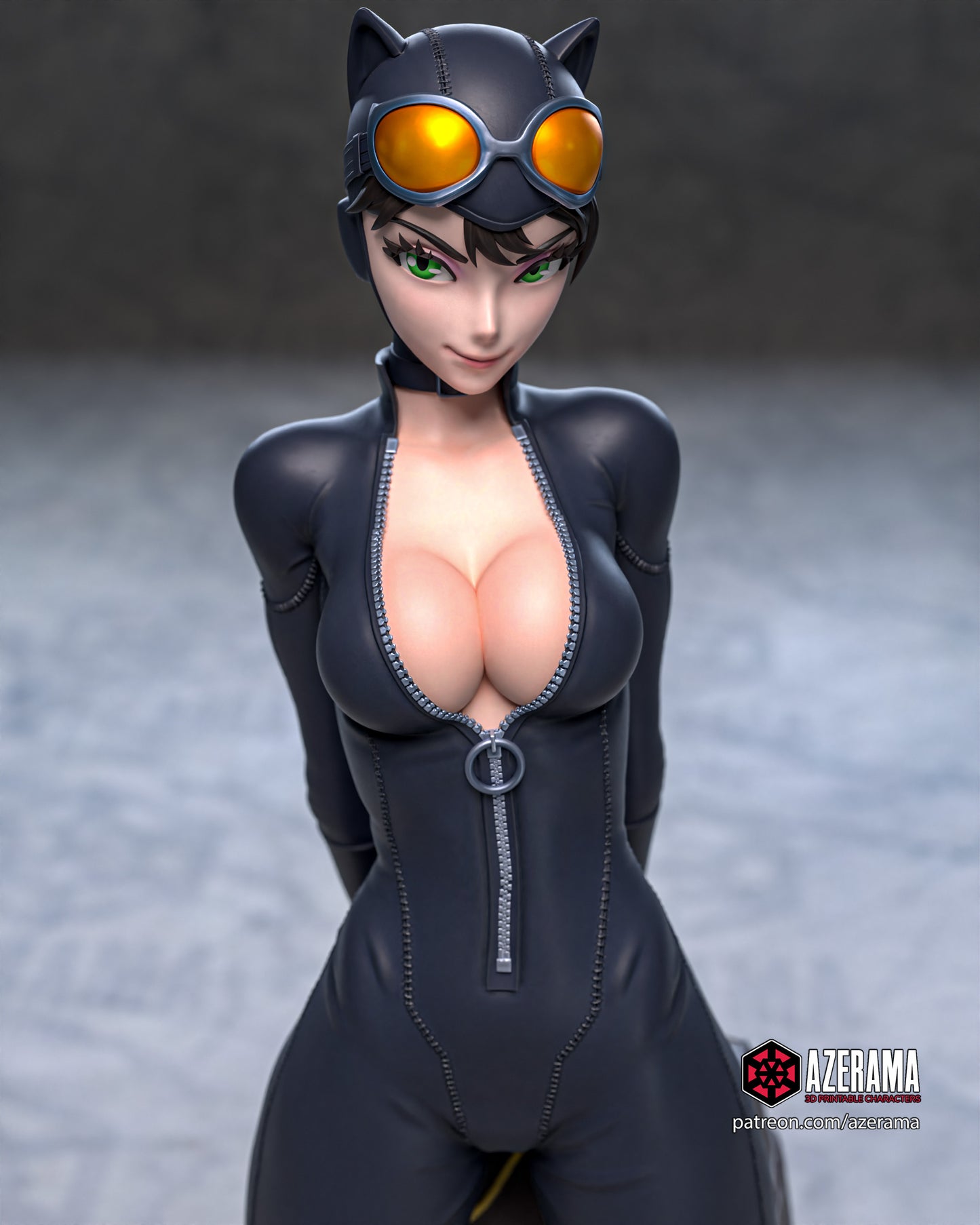 Anime Catwoman - Unassembled and Unpainted Garage Kit - Model Designed by Azerama
