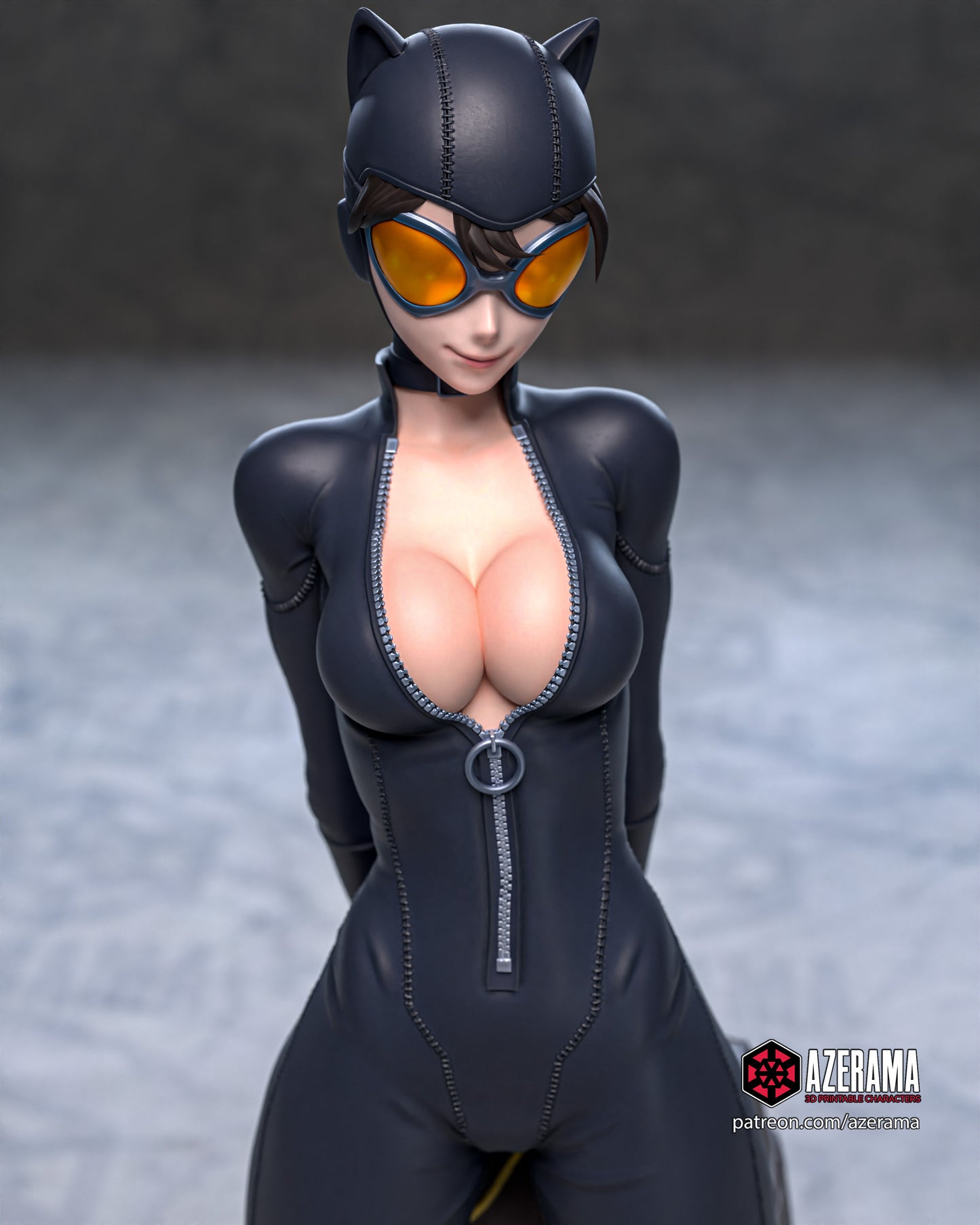 Anime Catwoman - Unassembled and Unpainted Garage Kit - Model Designed by Azerama