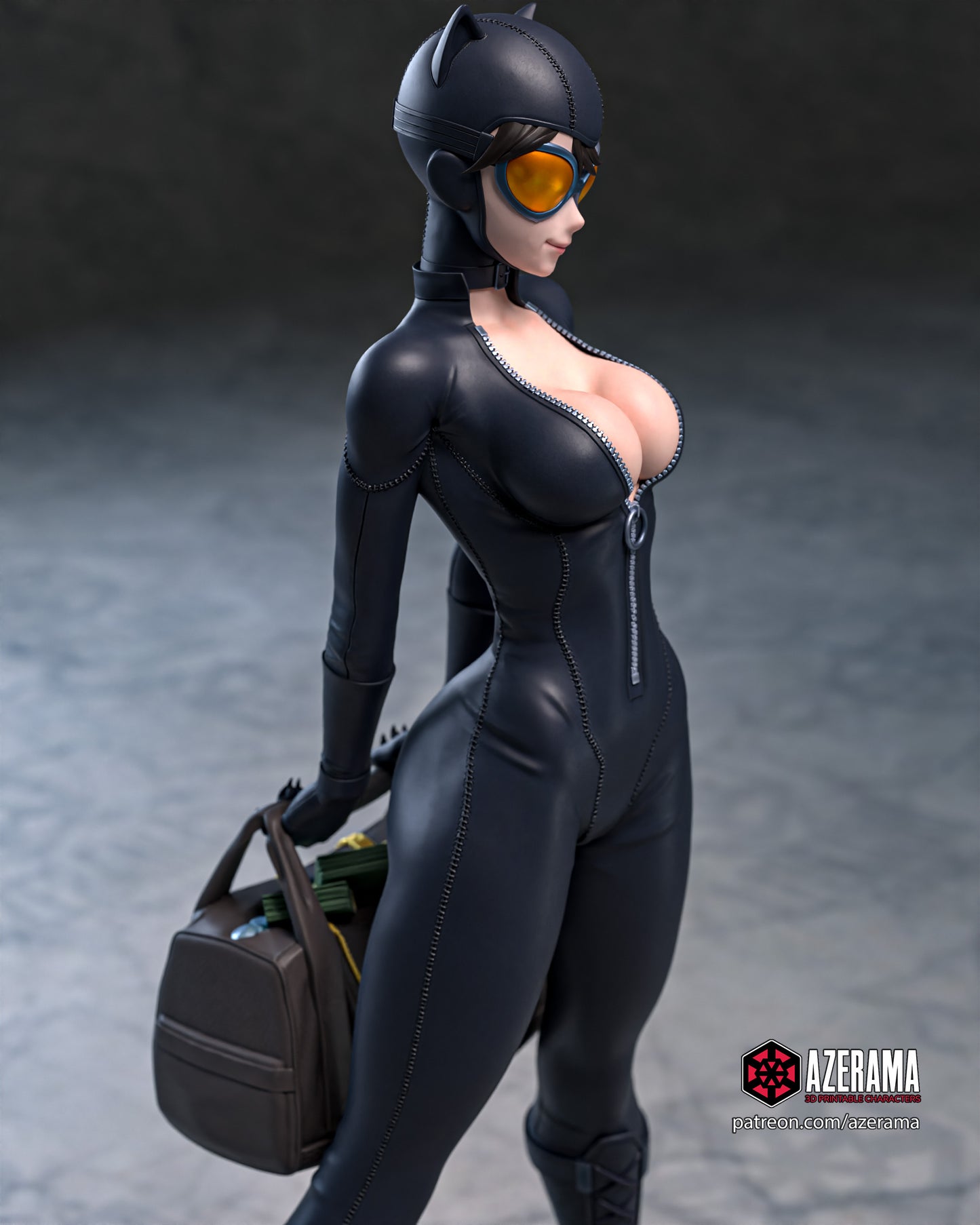 Anime Catwoman - Unassembled and Unpainted Garage Kit - Model Designed by Azerama