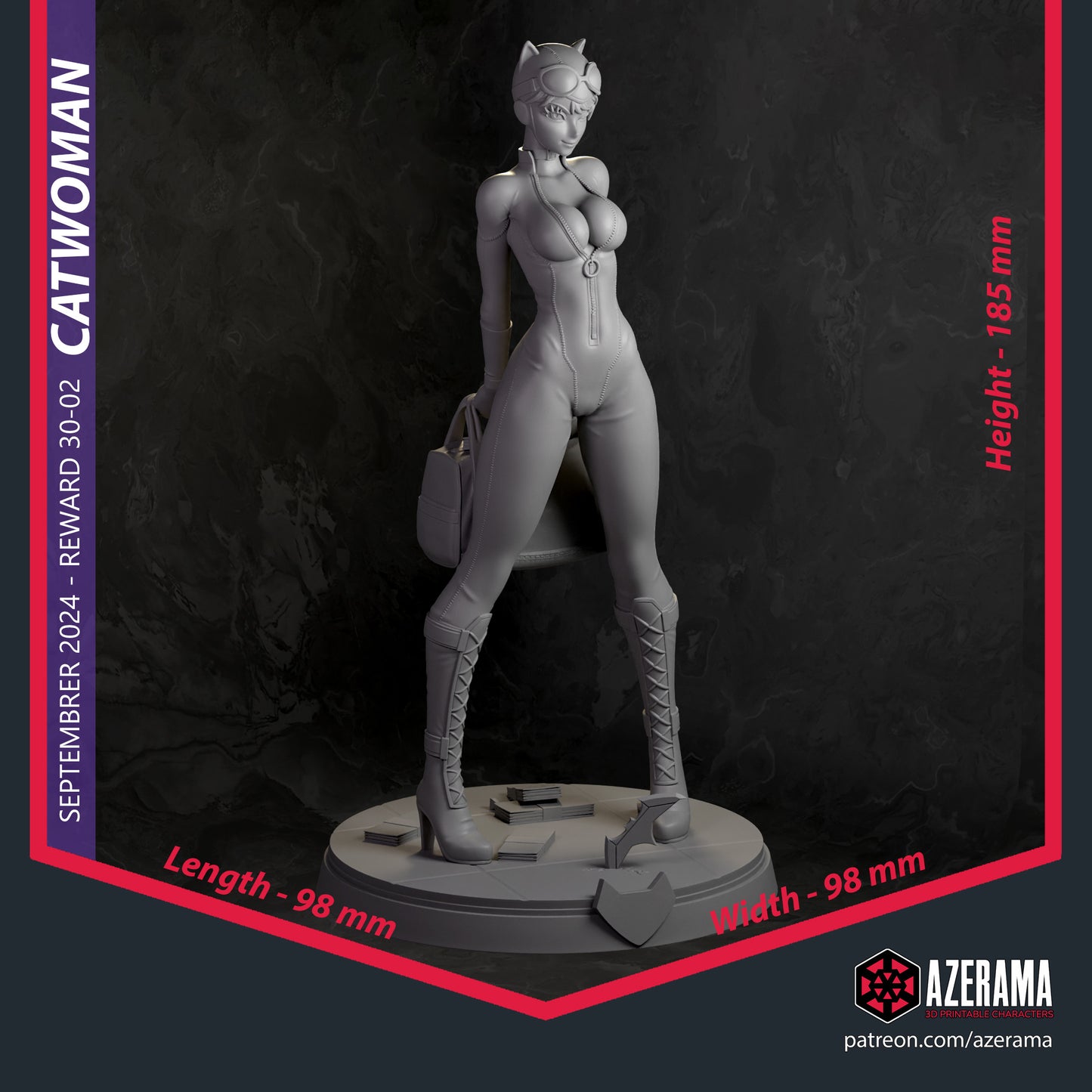 Anime Catwoman - Unassembled and Unpainted Garage Kit - Model Designed by Azerama