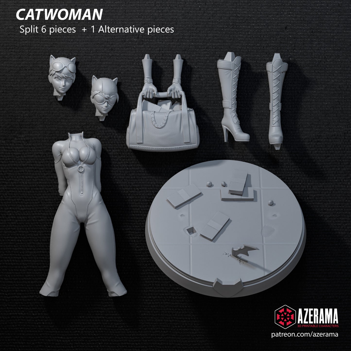 Anime Catwoman - Unassembled and Unpainted Garage Kit - Model Designed by Azerama