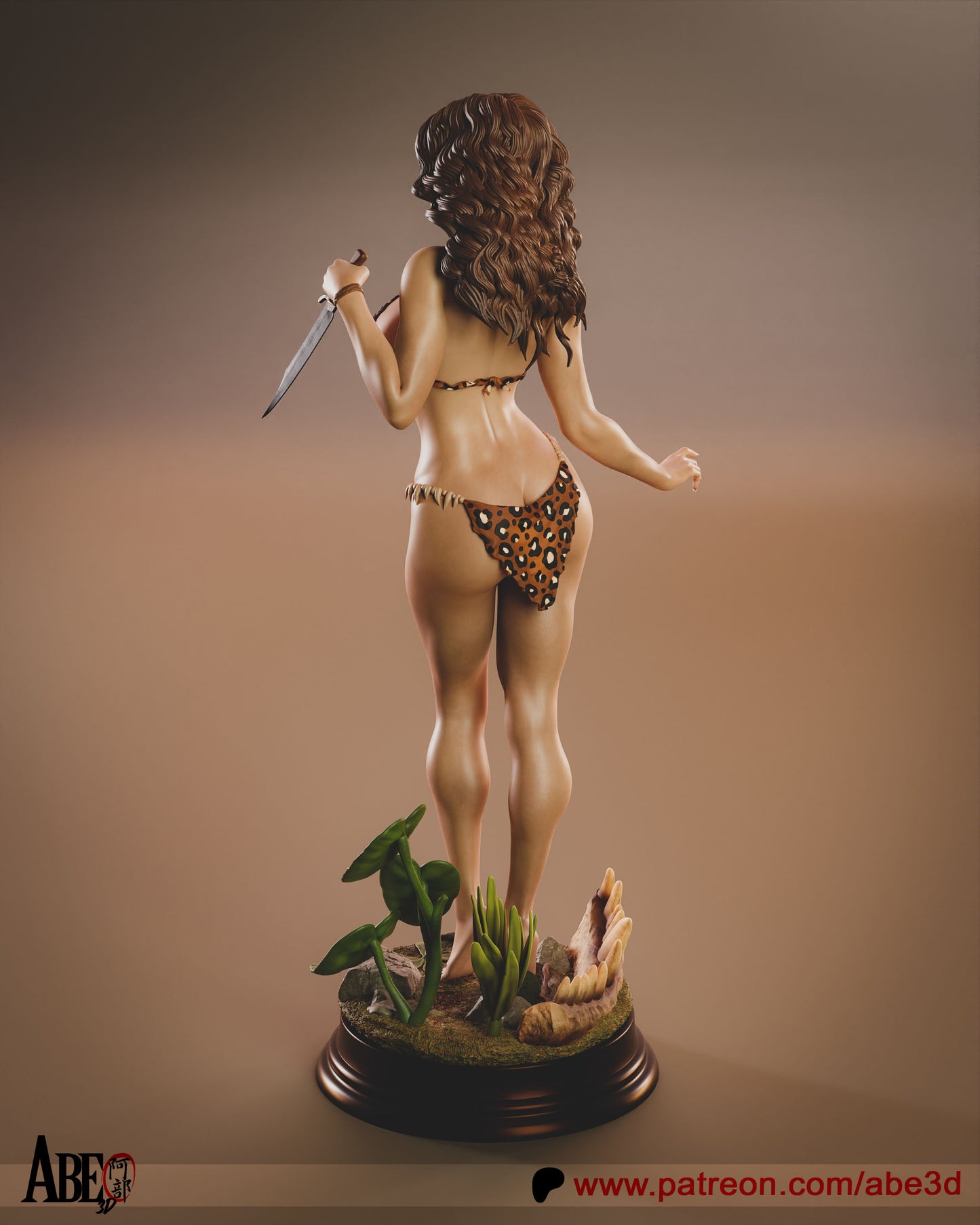 Cavewoman (Meriam) - Unassembled and Unpainted Garage Kit - Model Designed by Abe3D