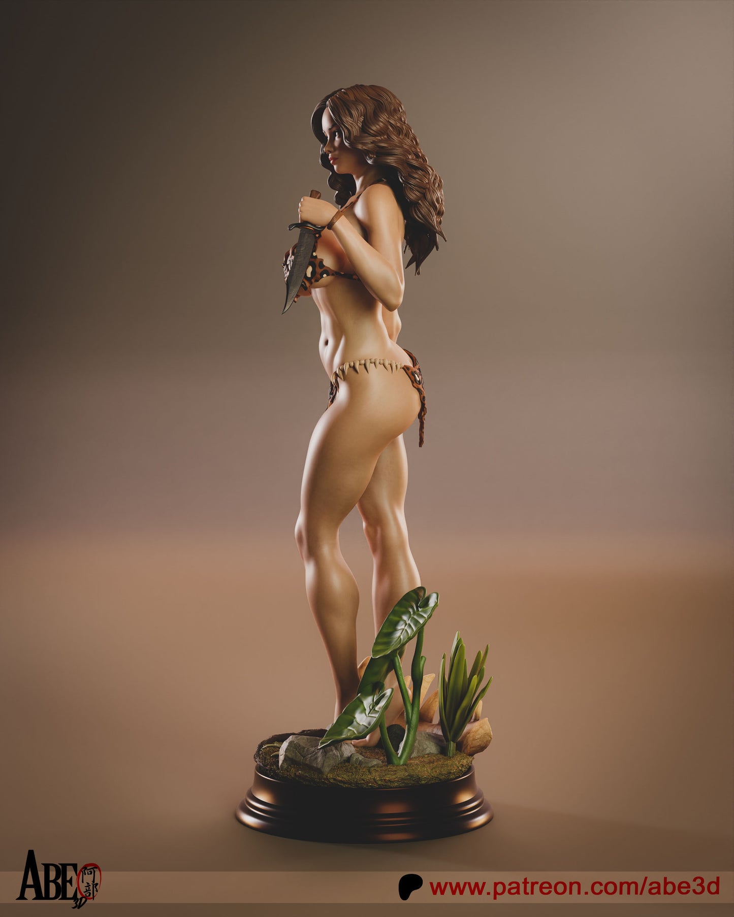 Cavewoman (Meriam) - Unassembled and Unpainted Garage Kit - Model Designed by Abe3D