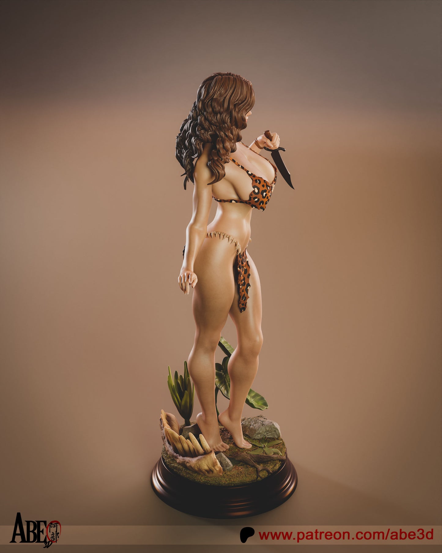 Cavewoman (Meriam) - Unassembled and Unpainted Garage Kit - Model Designed by Abe3D