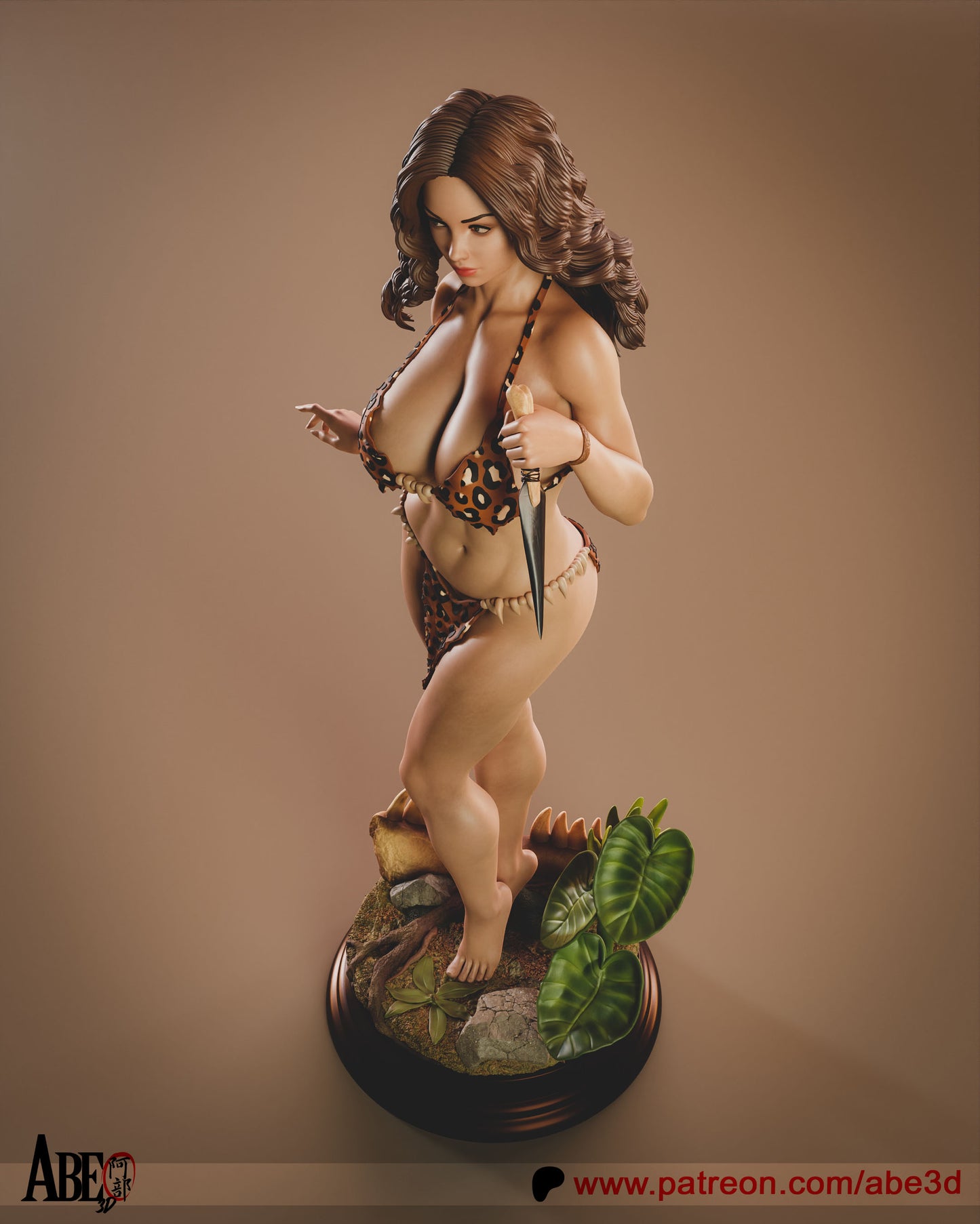 Cavewoman (Meriam) - Unassembled and Unpainted Garage Kit - Model Designed by Abe3D