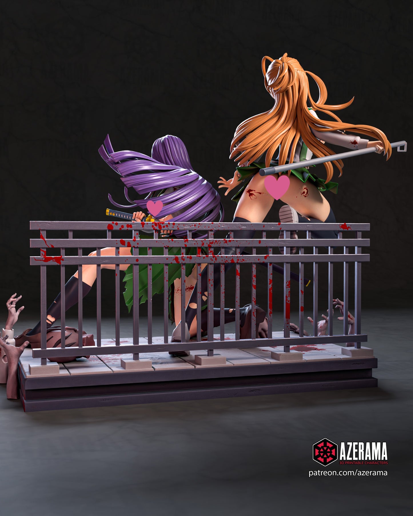 Saeko x Rei NSFW - Unassembled and Unpainted Garage Kit - Model Designed by Azerama