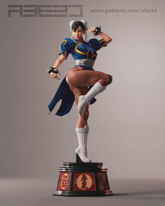 Chun Li - Unassembled and Unpainted Garage Kit - Model Designed by Abe3d