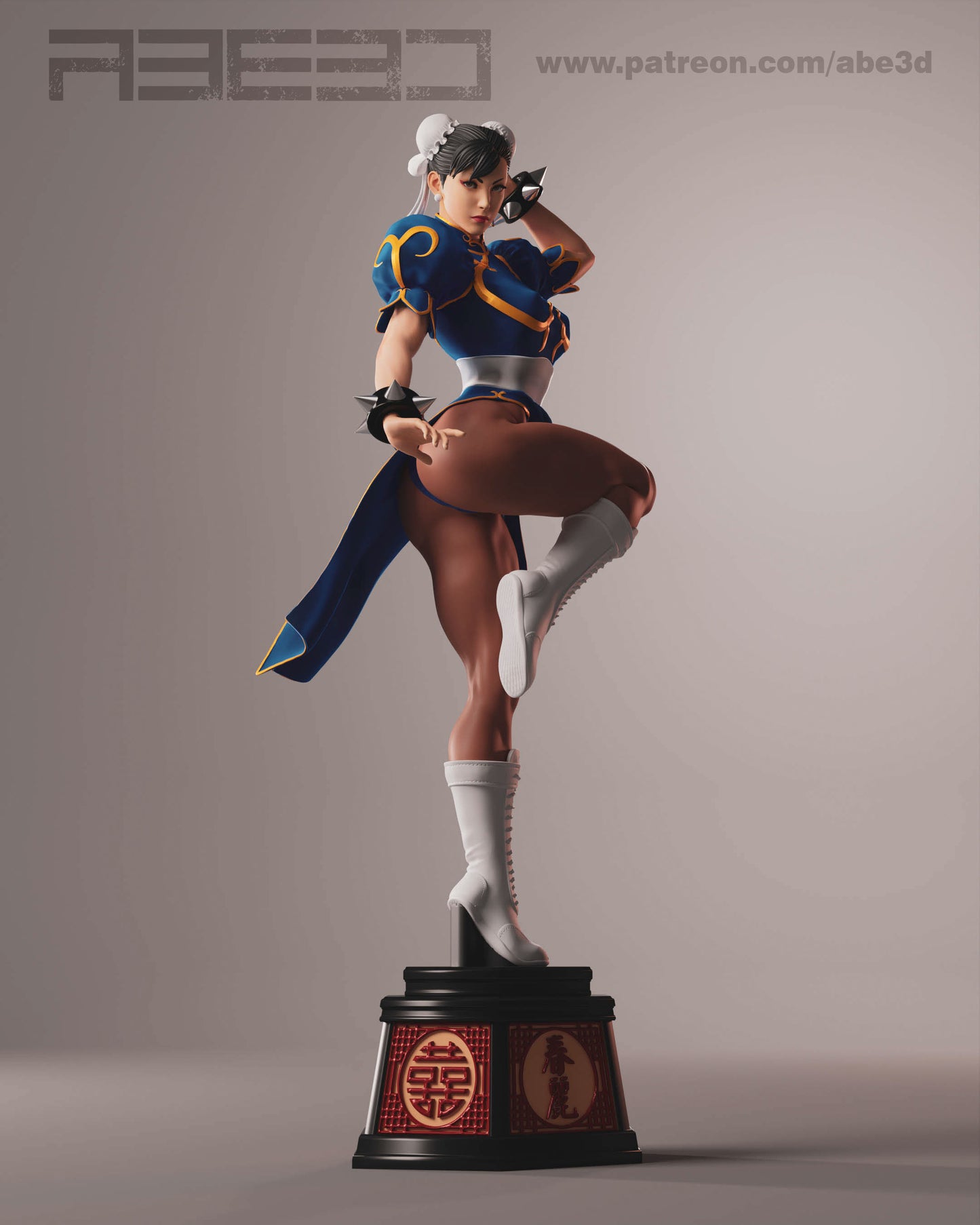 Chun Li - Unassembled and Unpainted Garage Kit - Model Designed by Abe3d