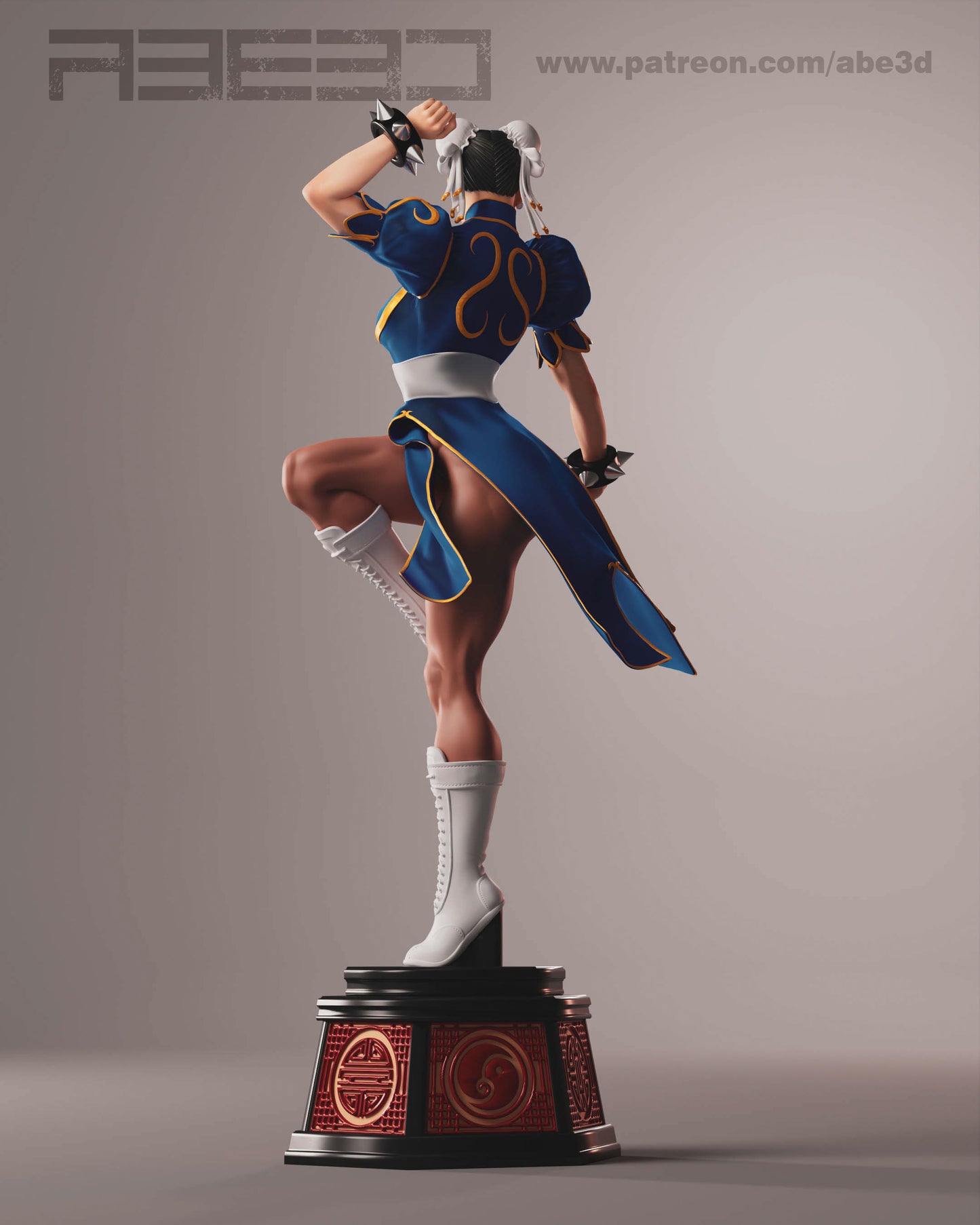Chun Li - Unassembled and Unpainted Garage Kit - Model Designed by Abe3d