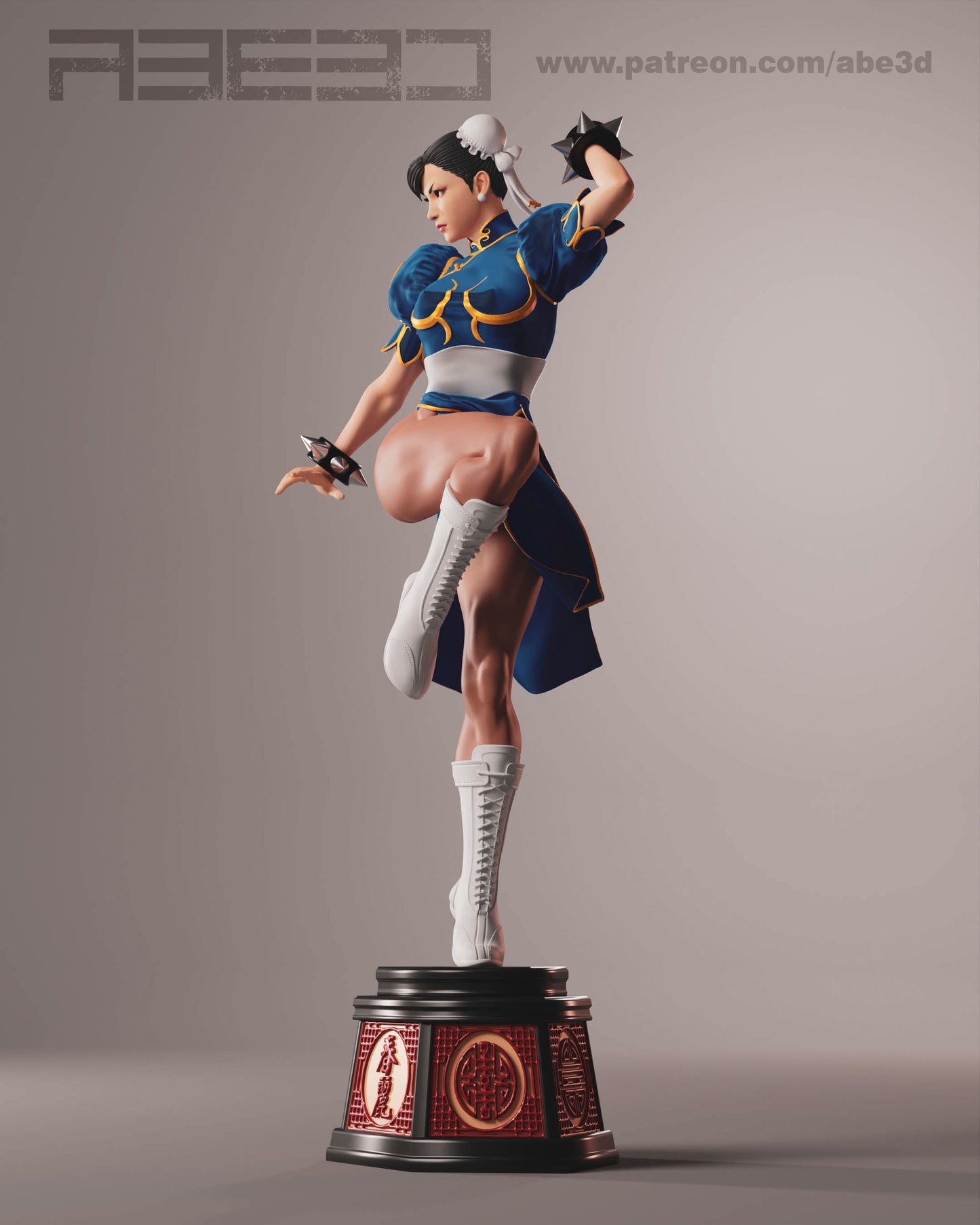 Chun Li - Unassembled and Unpainted Garage Kit - Model Designed by Abe3d