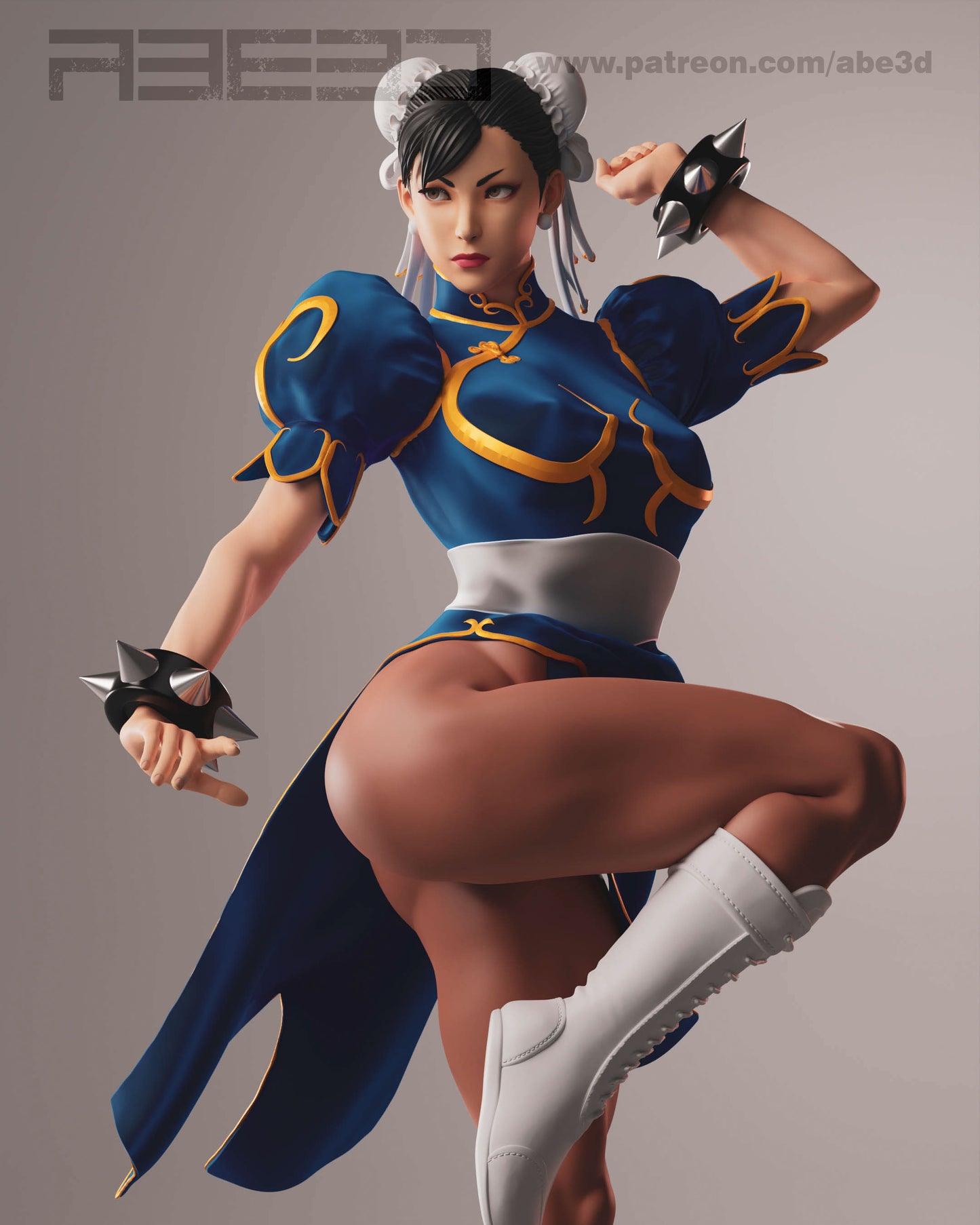 Chun Li - Unassembled and Unpainted Garage Kit - Model Designed by Abe3d