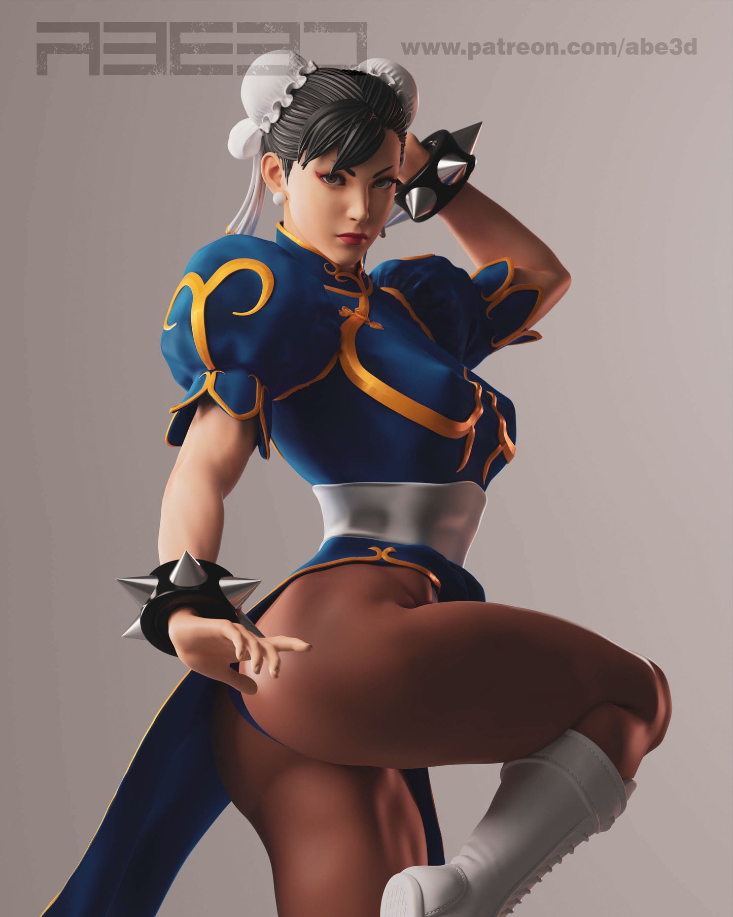 Chun Li - Unassembled and Unpainted Garage Kit - Model Designed by Abe3d