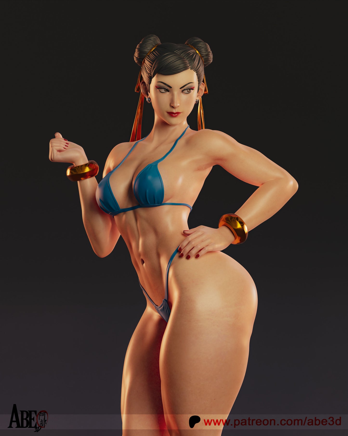 Chun Li SF 6 Bikini - Unassembled and Unpainted Garage Kit - Model Designed by Abe3d