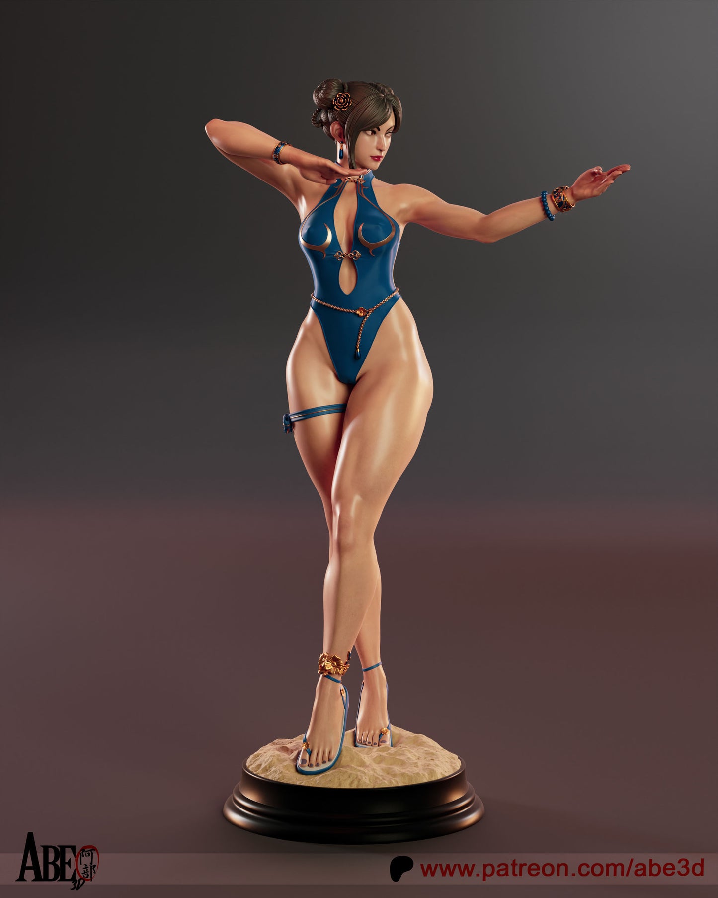 Chun-Li SF6 Outfit CST4 - Unassembled and Unpainted Garage Kit - Model Designed by Abe3D