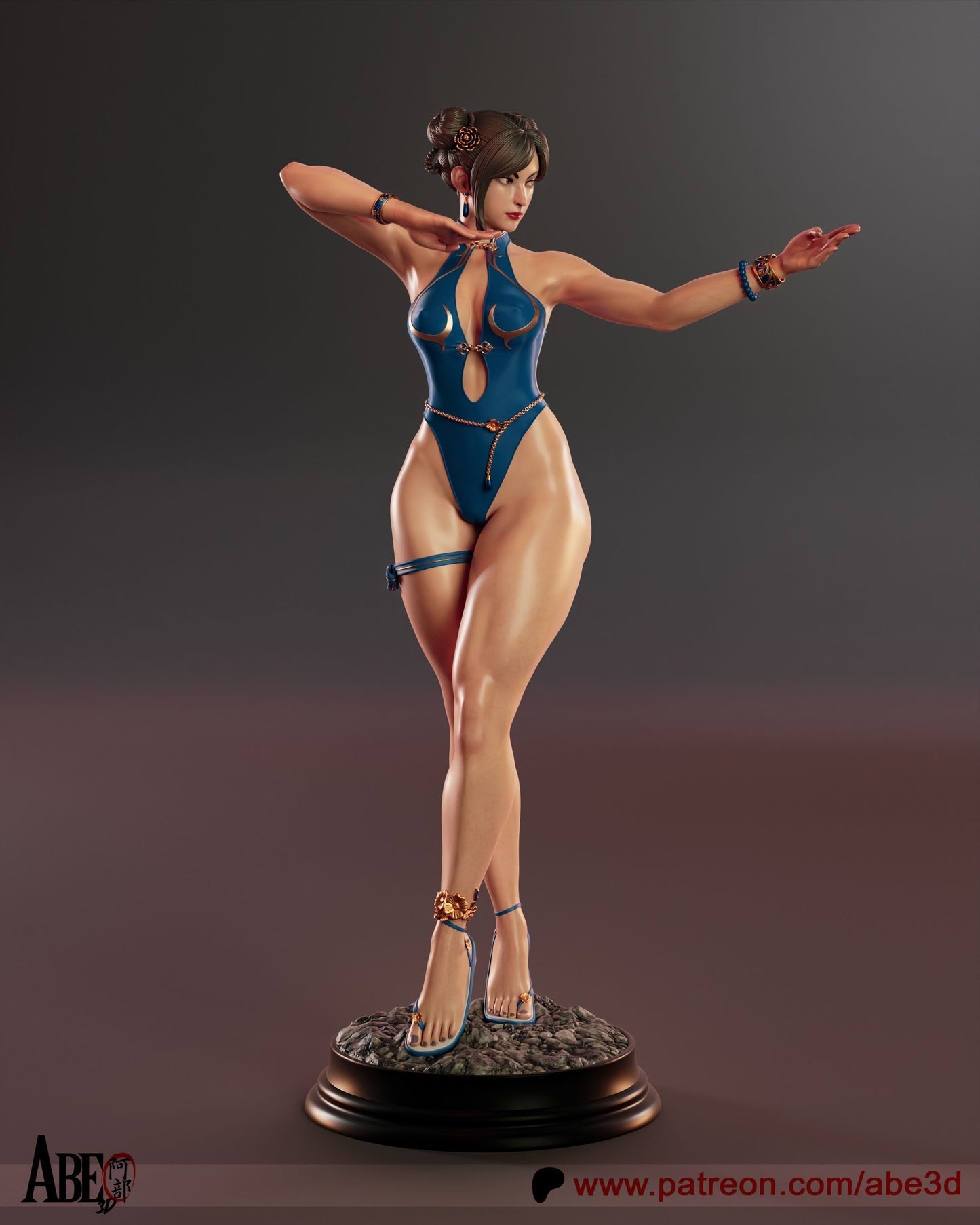 Chun-Li SF6 Outfit CST4 - Unassembled and Unpainted Garage Kit - Model Designed by Abe3D
