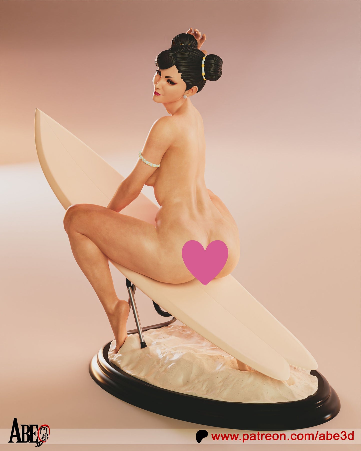 Chun-Li Surfboard NSFW - Unassembled and Unpainted Garage Kit - Model Designed by Abe3D