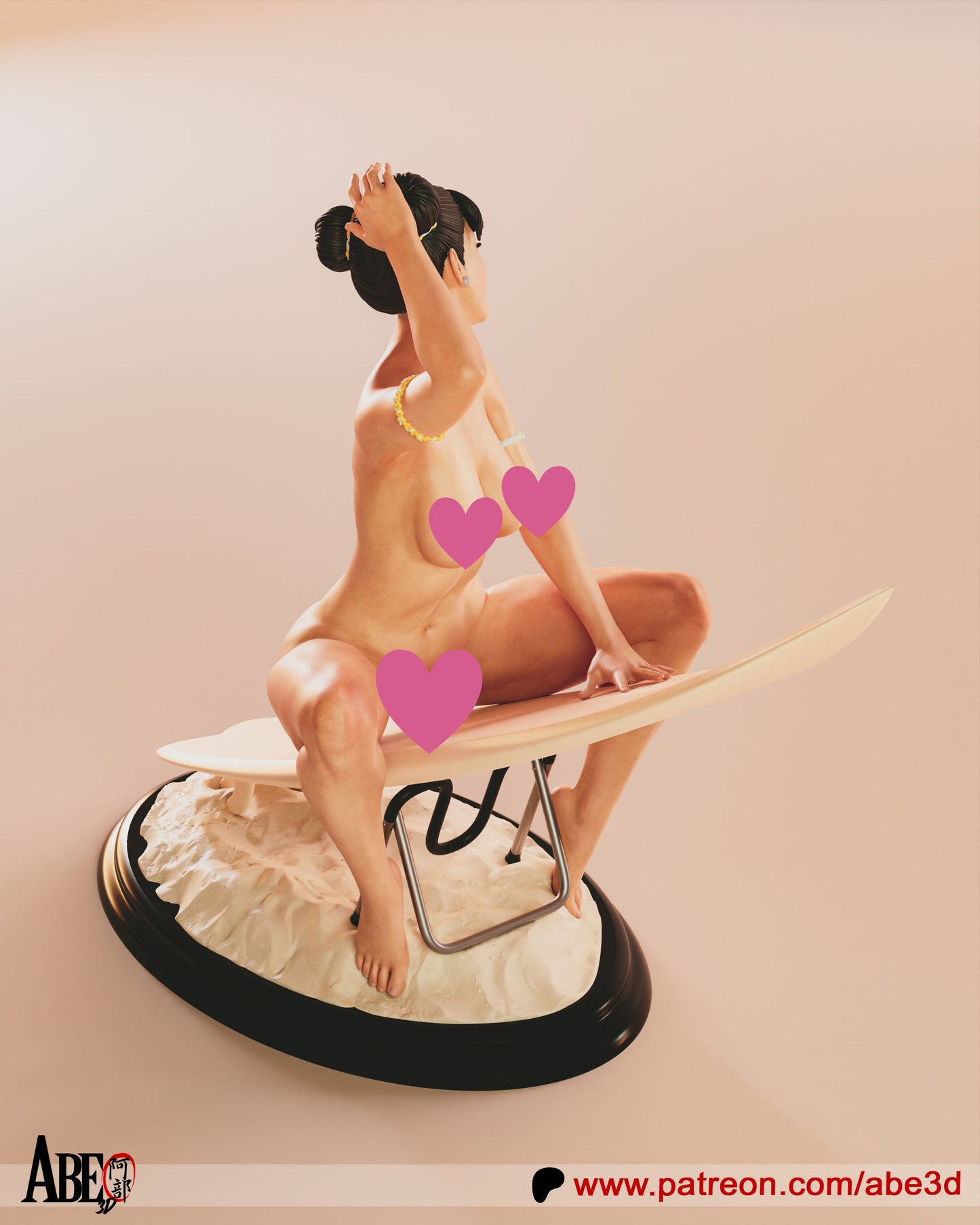 Chun-Li Surfboard NSFW - Unassembled and Unpainted Garage Kit - Model Designed by Abe3D