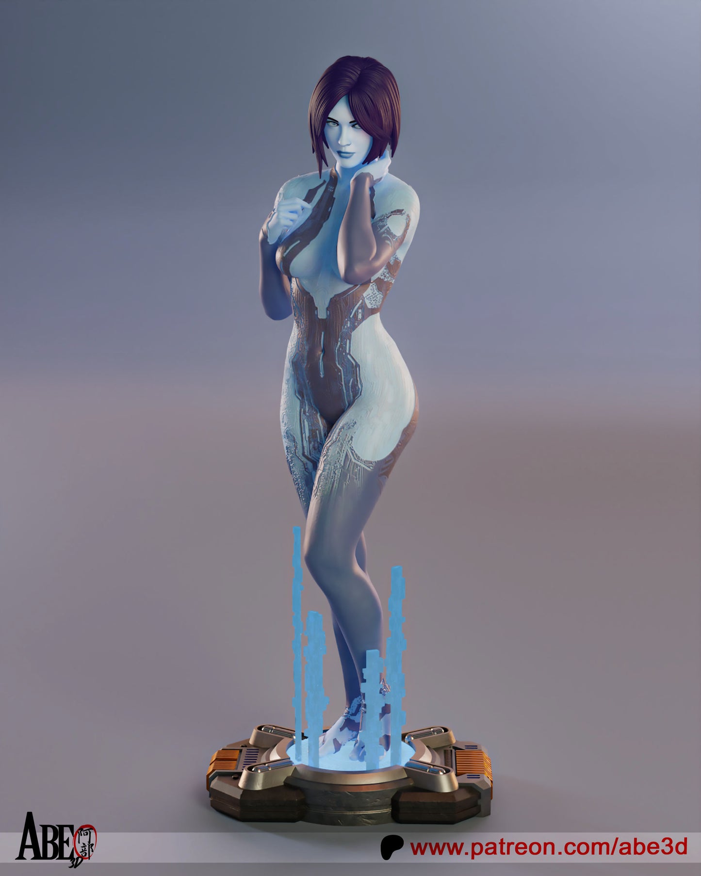 Cortana - Unassembled and Unpainted Garage Kit - Model Designed by Abe3D