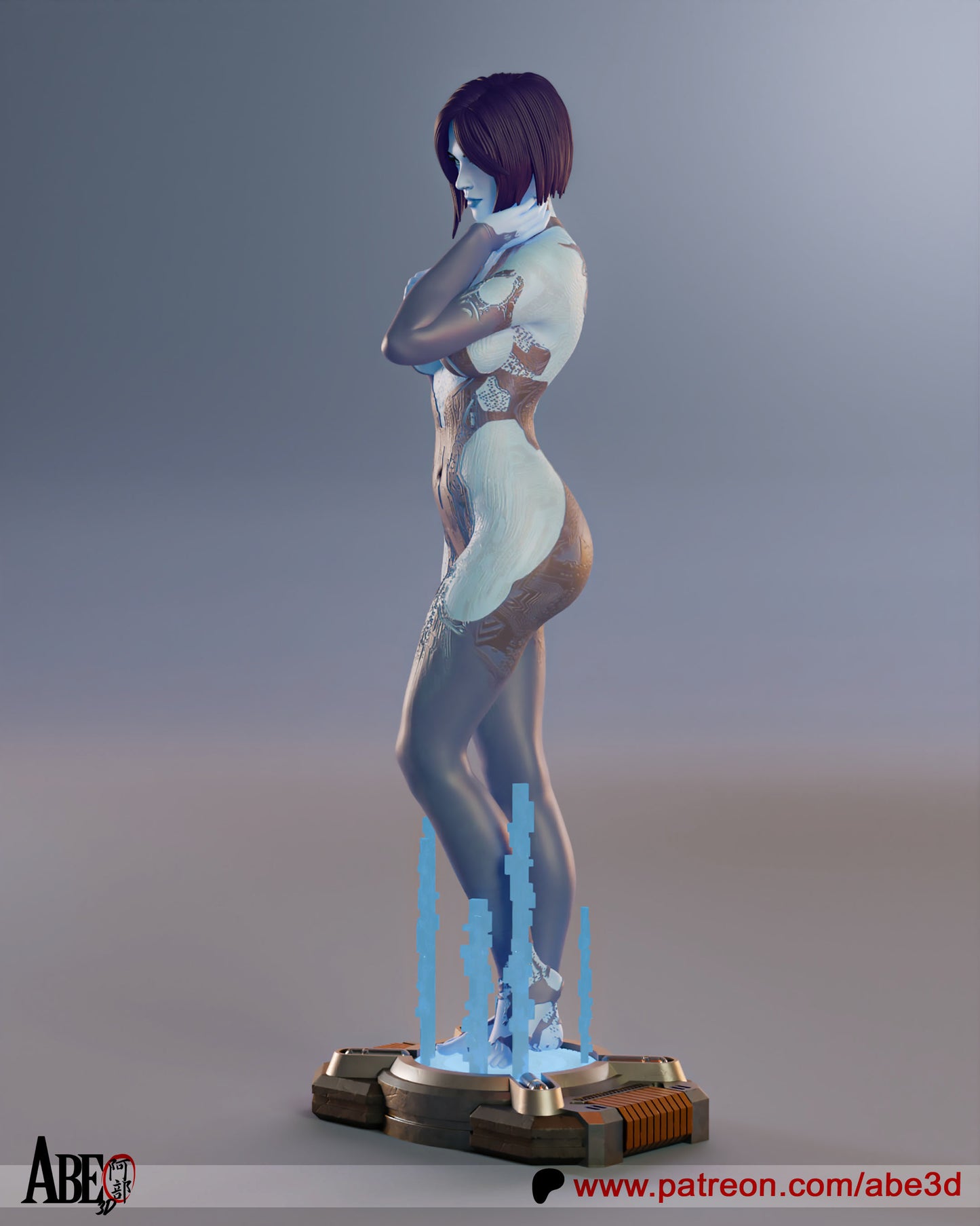 Cortana - Unassembled and Unpainted Garage Kit - Model Designed by Abe3D