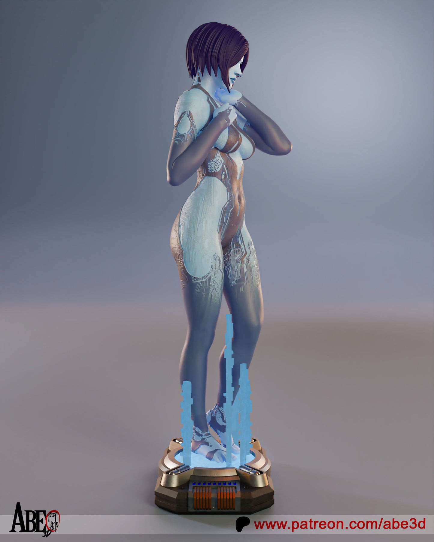 Cortana - Unassembled and Unpainted Garage Kit - Model Designed by Abe3D