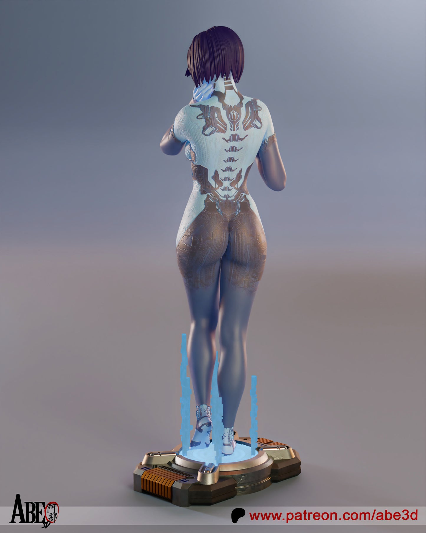 Cortana - Unassembled and Unpainted Garage Kit - Model Designed by Abe3D