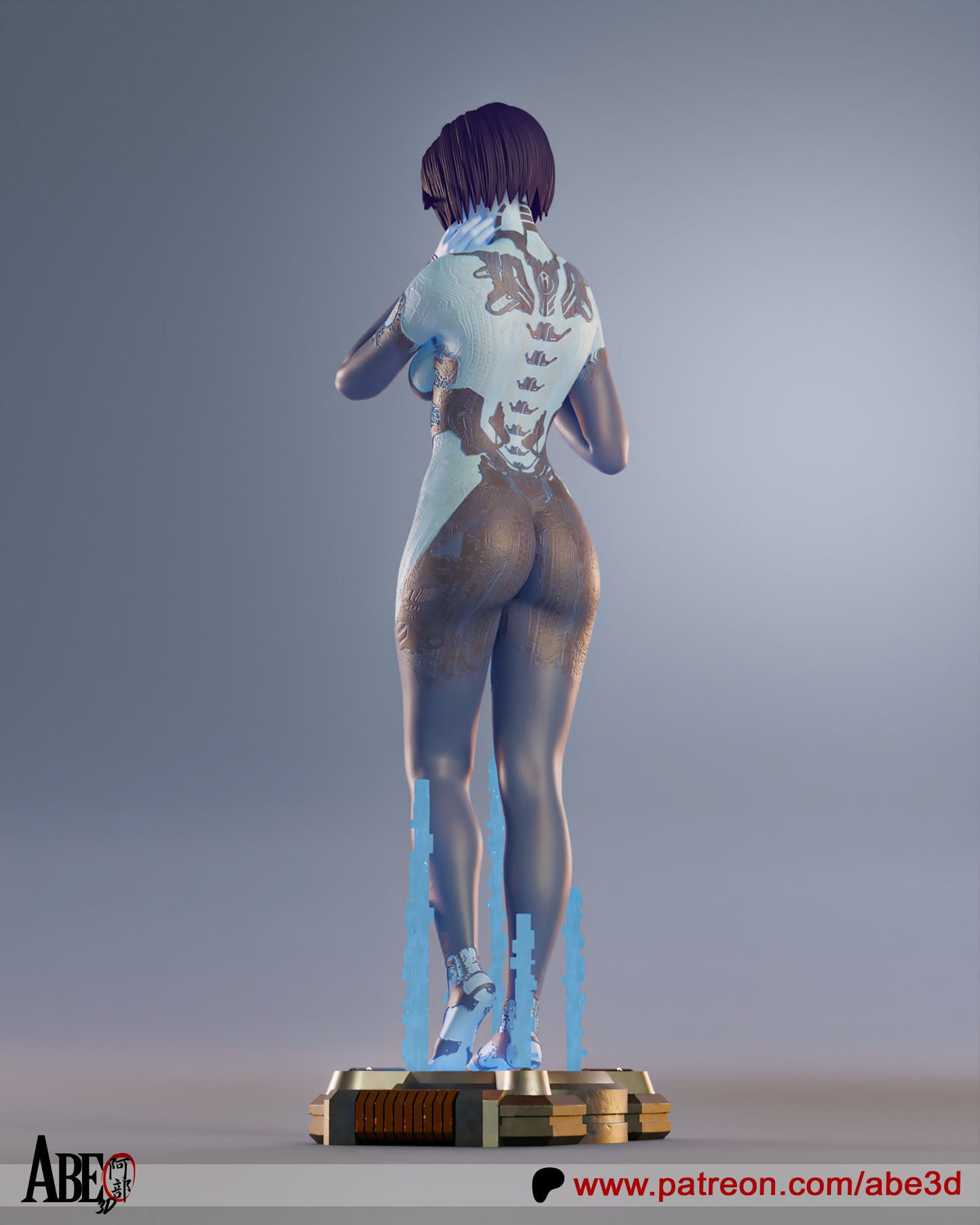 Cortana - Unassembled and Unpainted Garage Kit - Model Designed by Abe3D