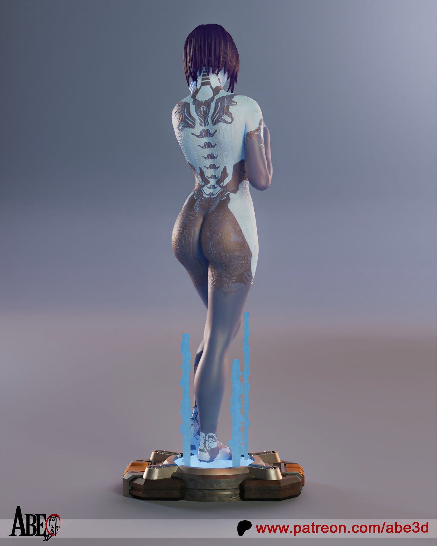 Cortana - Unassembled and Unpainted Garage Kit - Model Designed by Abe3D