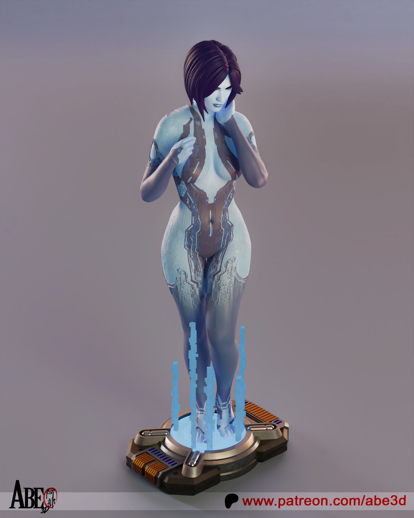 Cortana - Unassembled and Unpainted Garage Kit - Model Designed by Abe3D