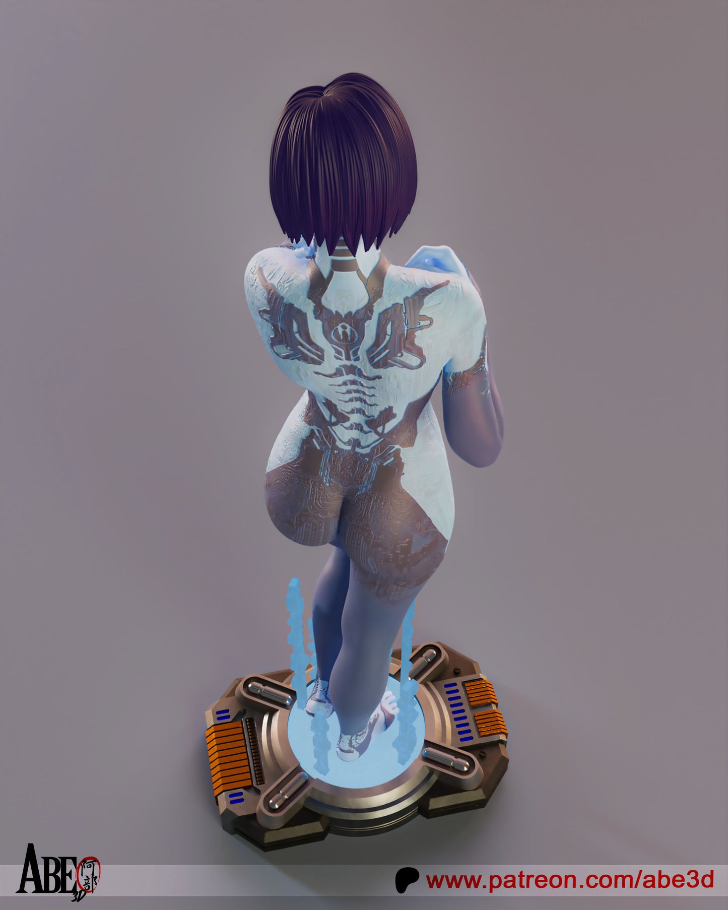 Cortana - Unassembled and Unpainted Garage Kit - Model Designed by Abe3D