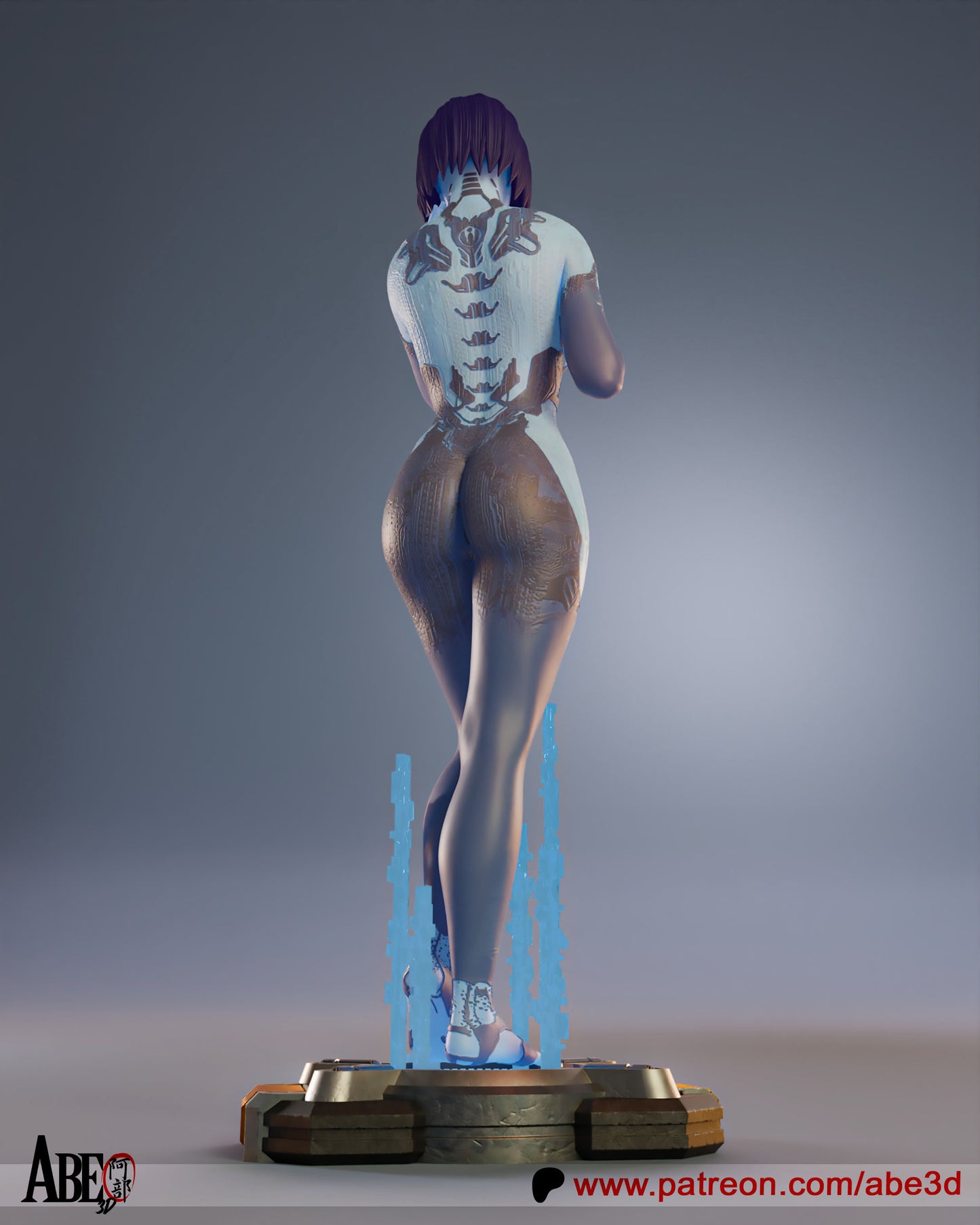 Cortana - Unassembled and Unpainted Garage Kit - Model Designed by Abe3D