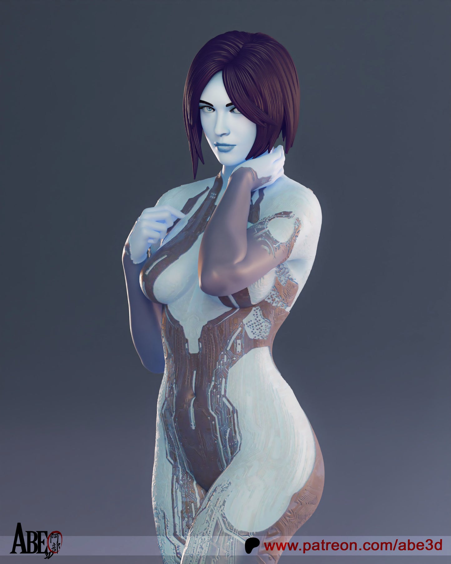 Cortana - Unassembled and Unpainted Garage Kit - Model Designed by Abe3D