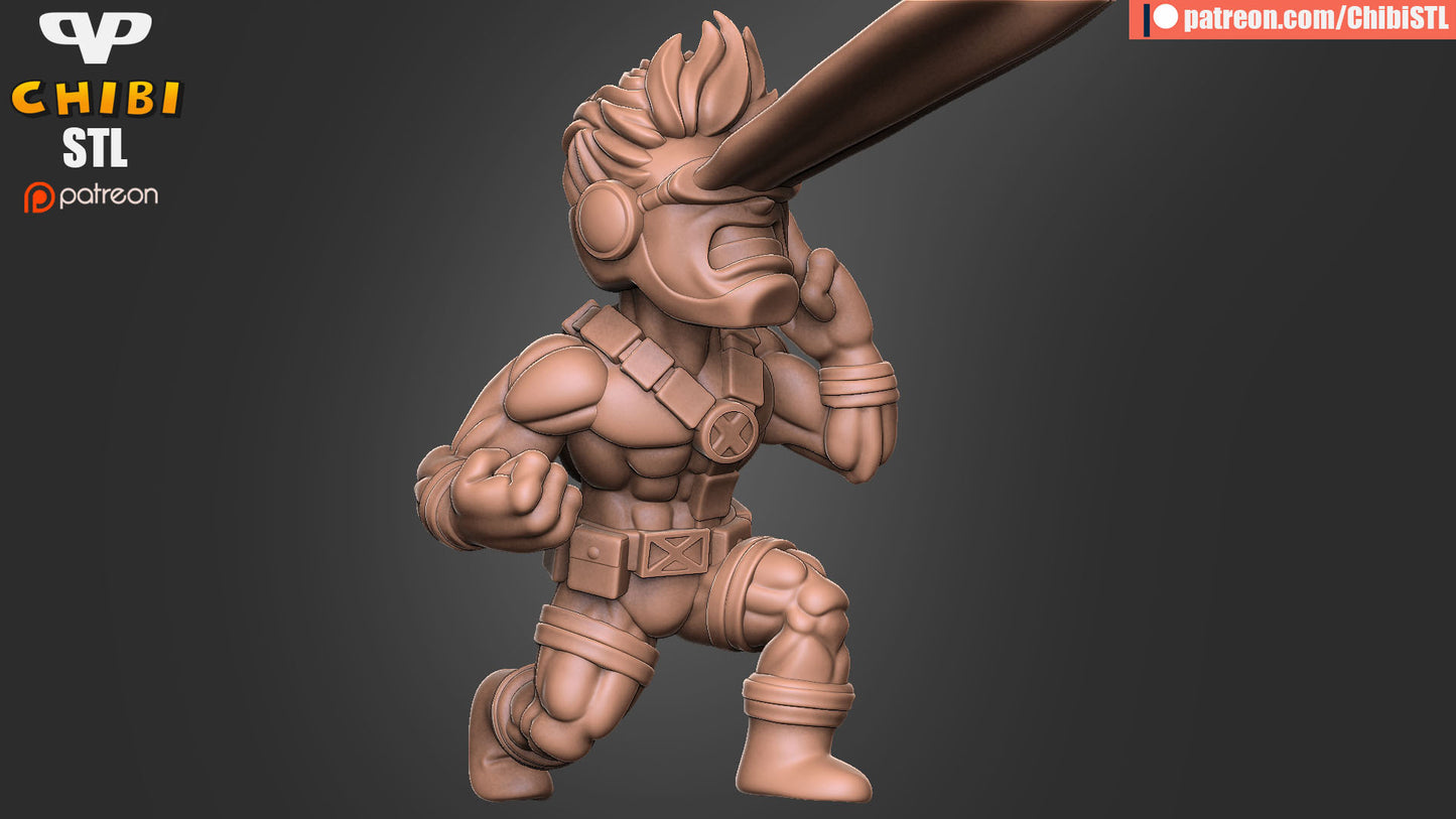 X-Men vs Sentinel Diorama - Unassembled and Unpainted Garage Kit - Model Designed by ChibiSTL