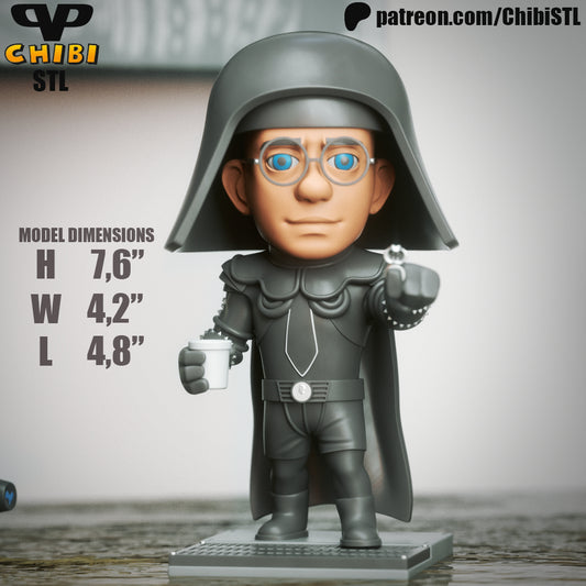Dark Helmet - Unassembled and Unpainted Garage Kit - Model Designed by ChibiSTL
