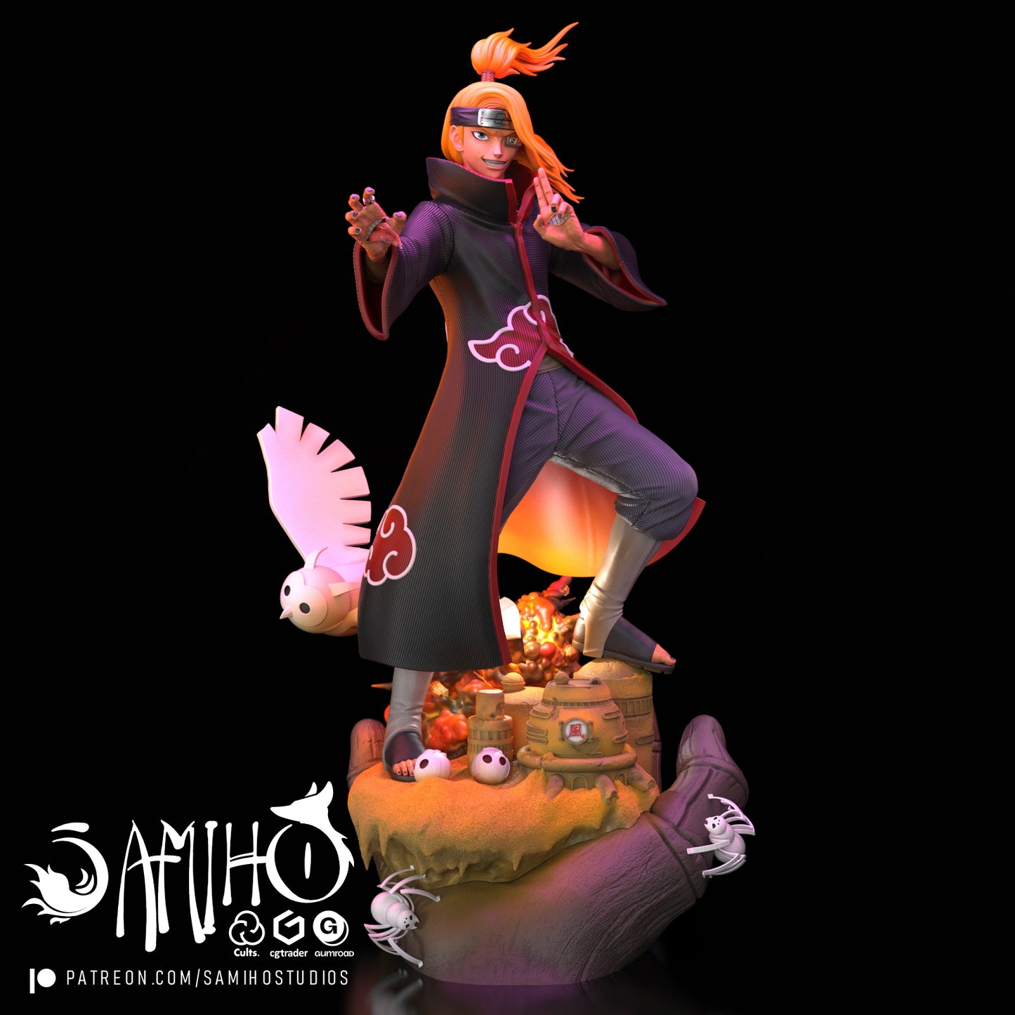 Deidara - Unassembled and Unpainted Garage Kit - Model Designed by Samiho Studios