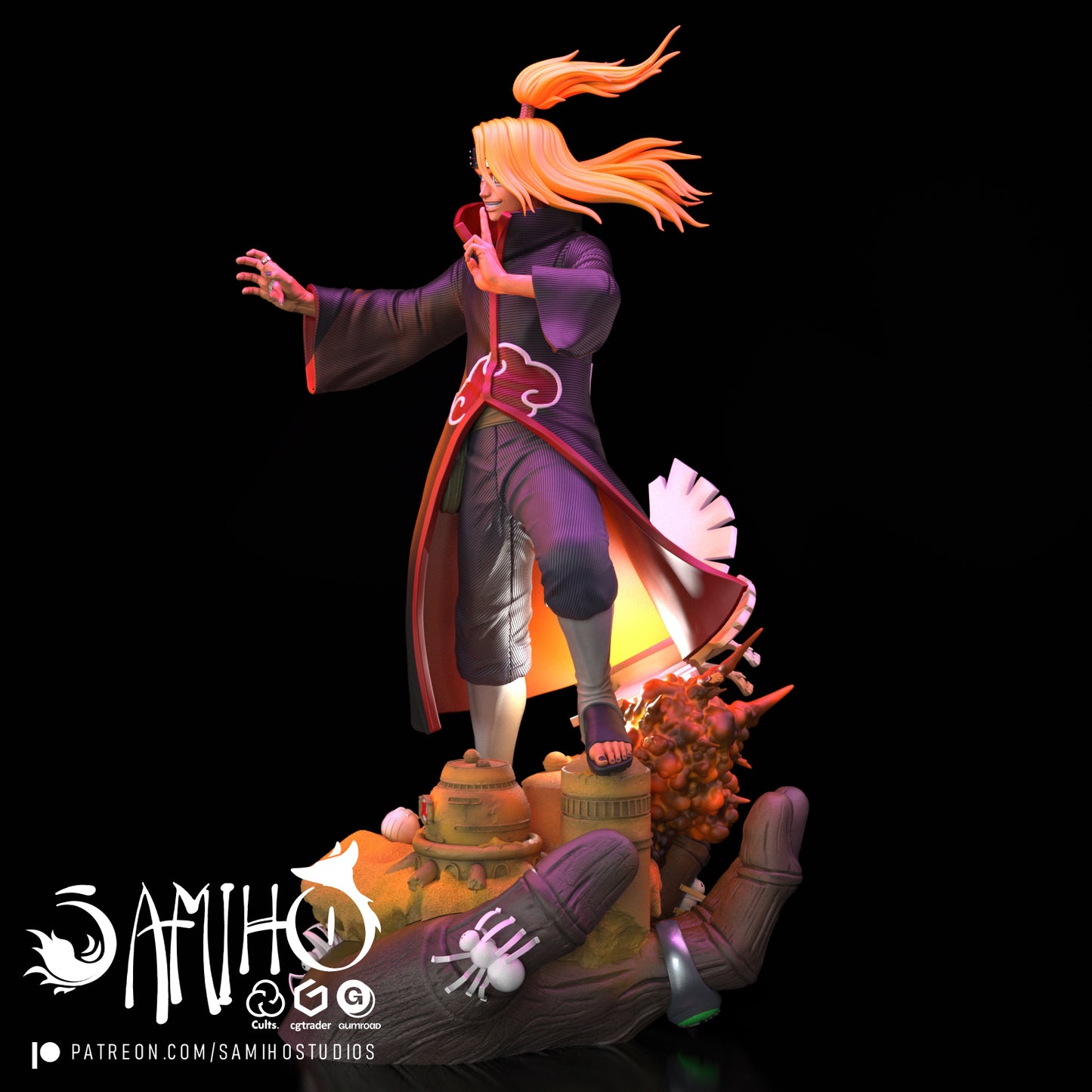 Deidara - Unassembled and Unpainted Garage Kit - Model Designed by Samiho Studios