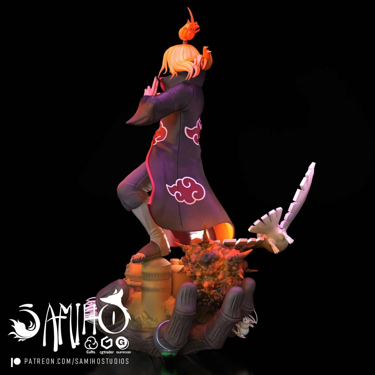 Deidara - Unassembled and Unpainted Garage Kit - Model Designed by Samiho Studios