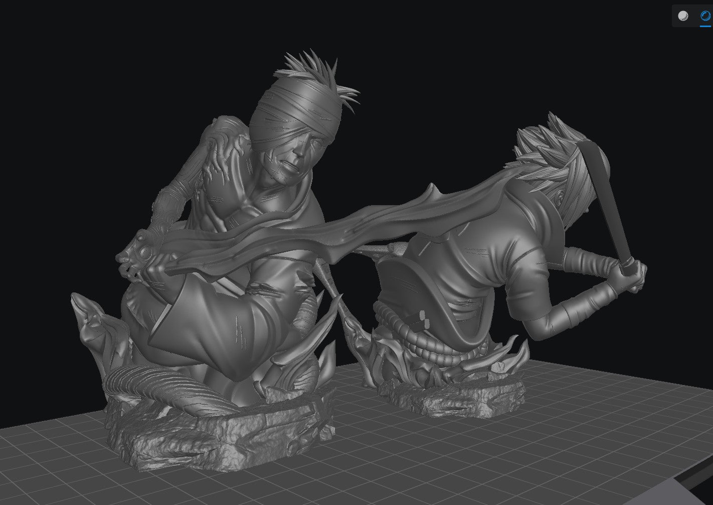 Sasuke vs Danzo - Unassembled and Unpainted Garage Kit - Model Designed from Sekai3D