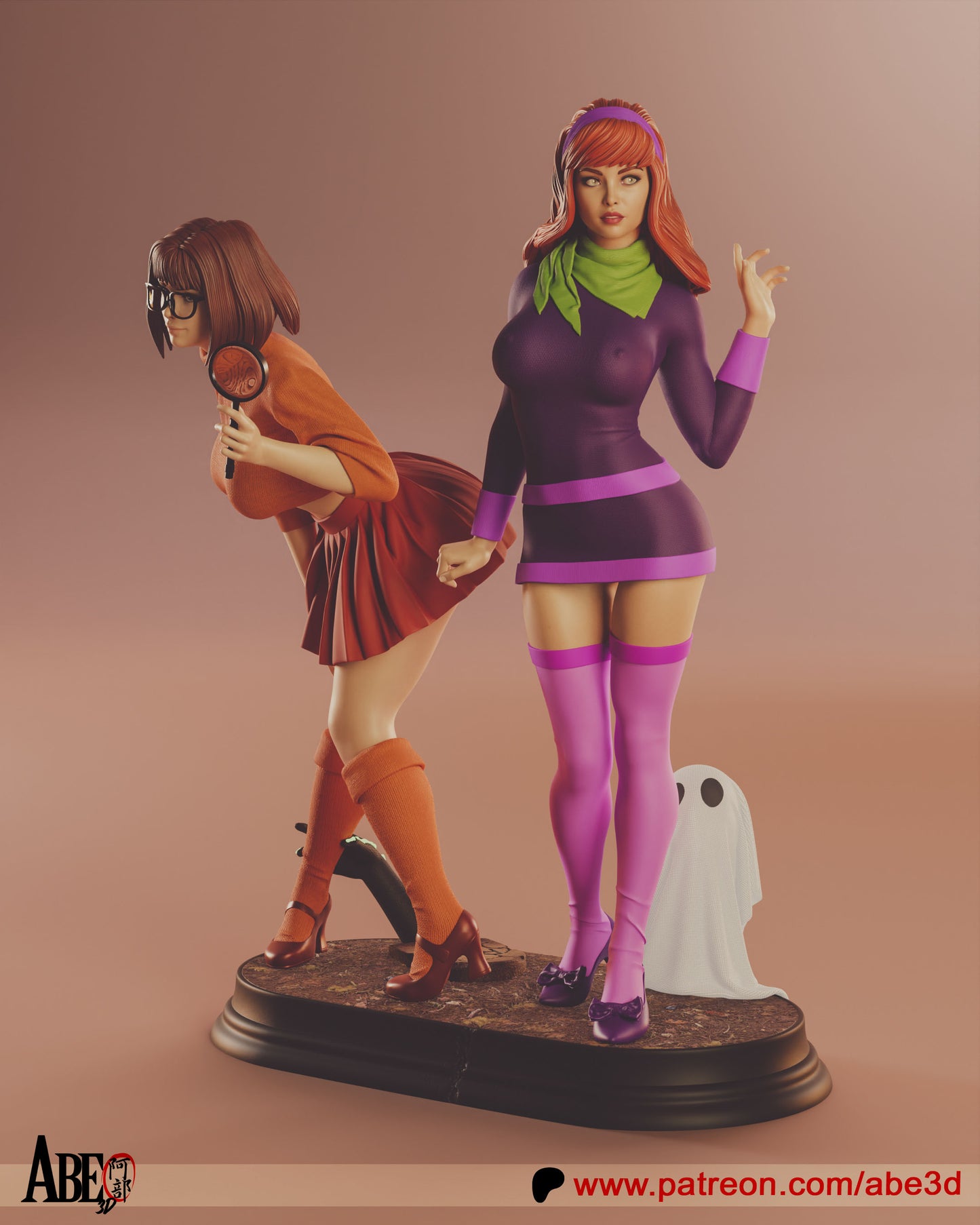 Velma and Daphne - Unassembled and Unpainted Garage Kit - Model Designed by Abe3d
